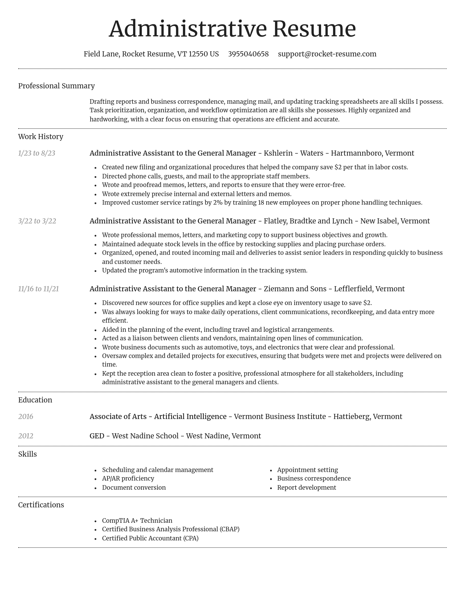 Dignified resume template