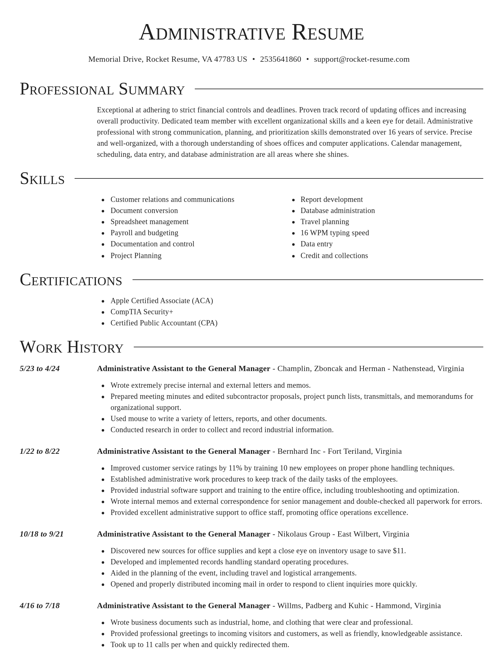Director resume template