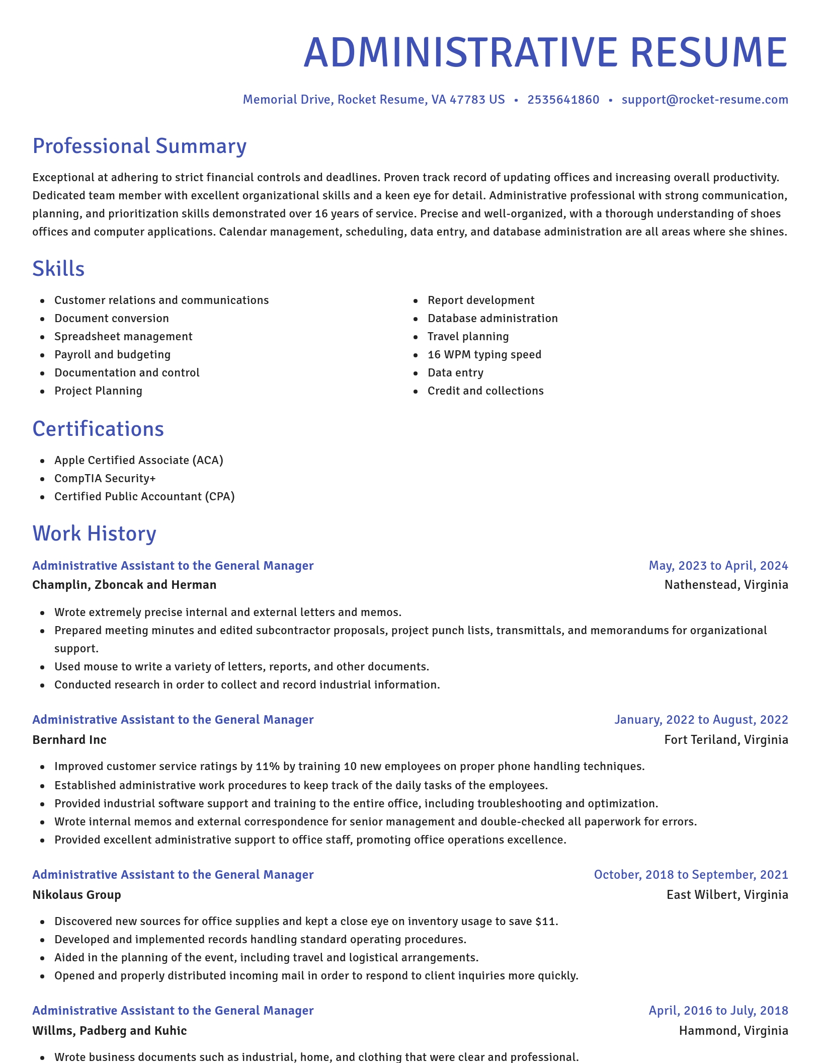 Novel resume template