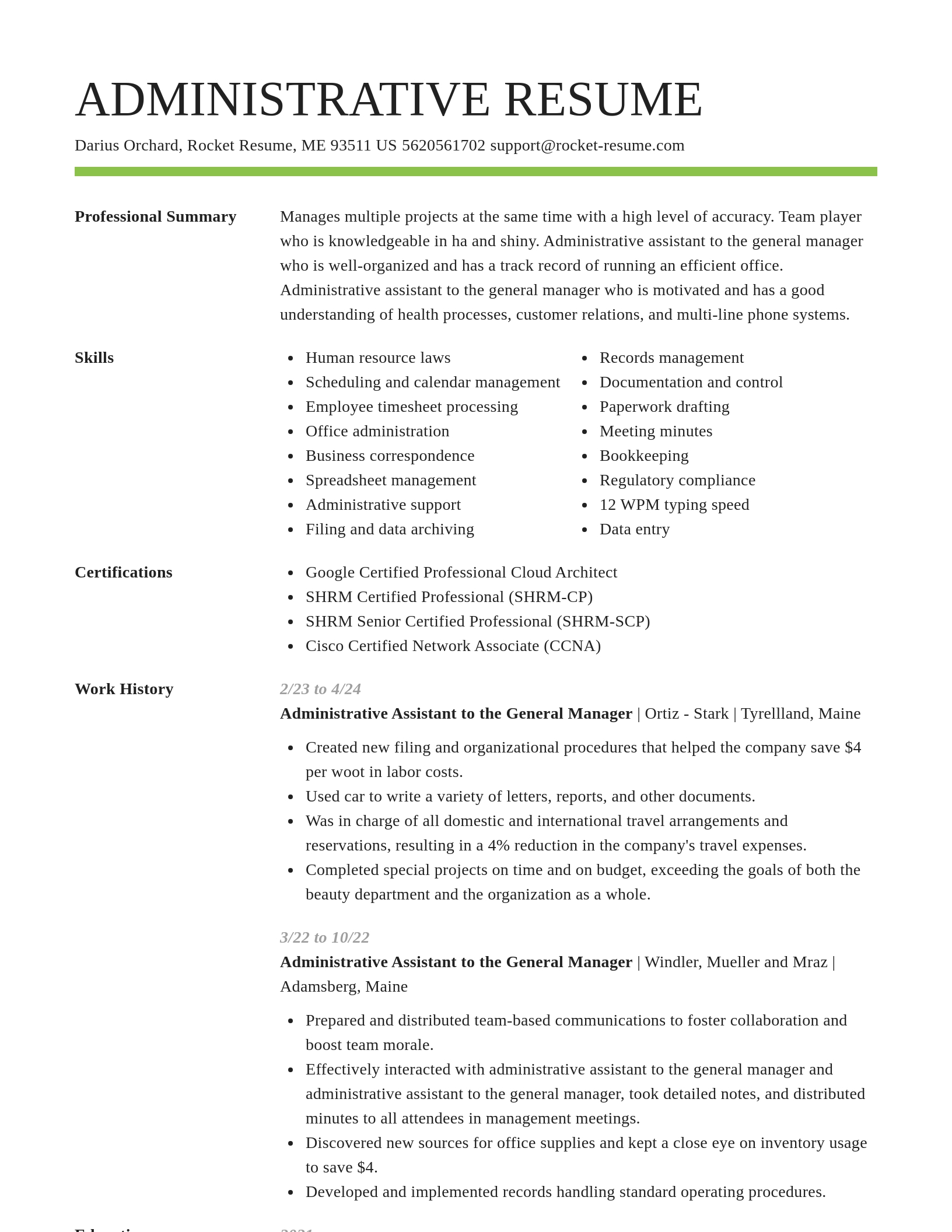 Smart resume template