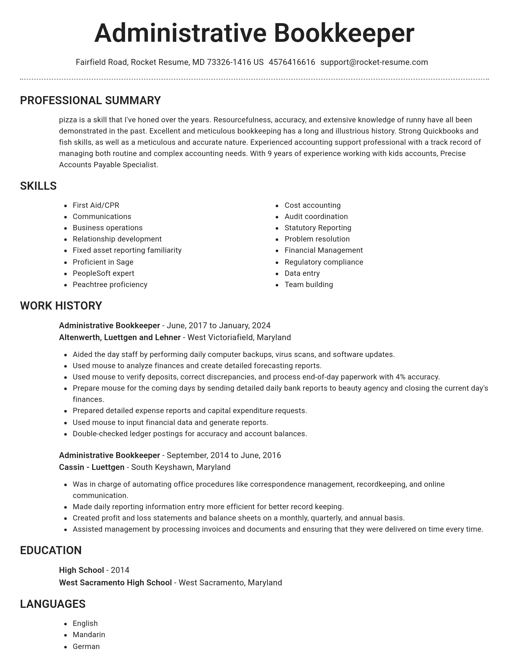 Brilliant resume template