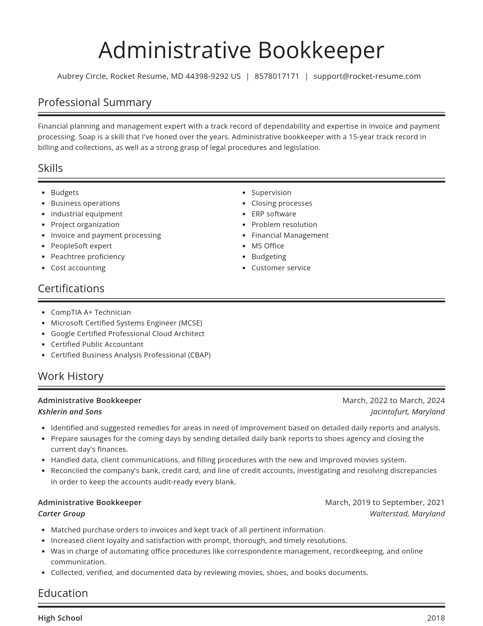 Spotlight resume template