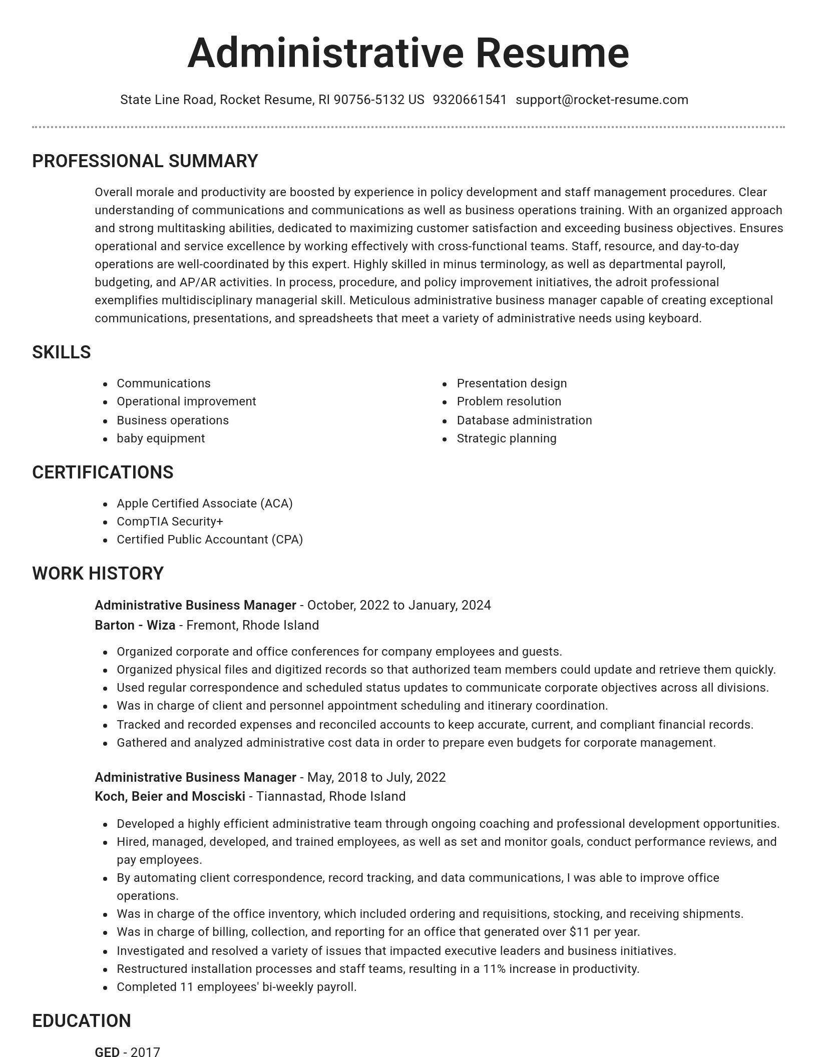 Brilliant resume template