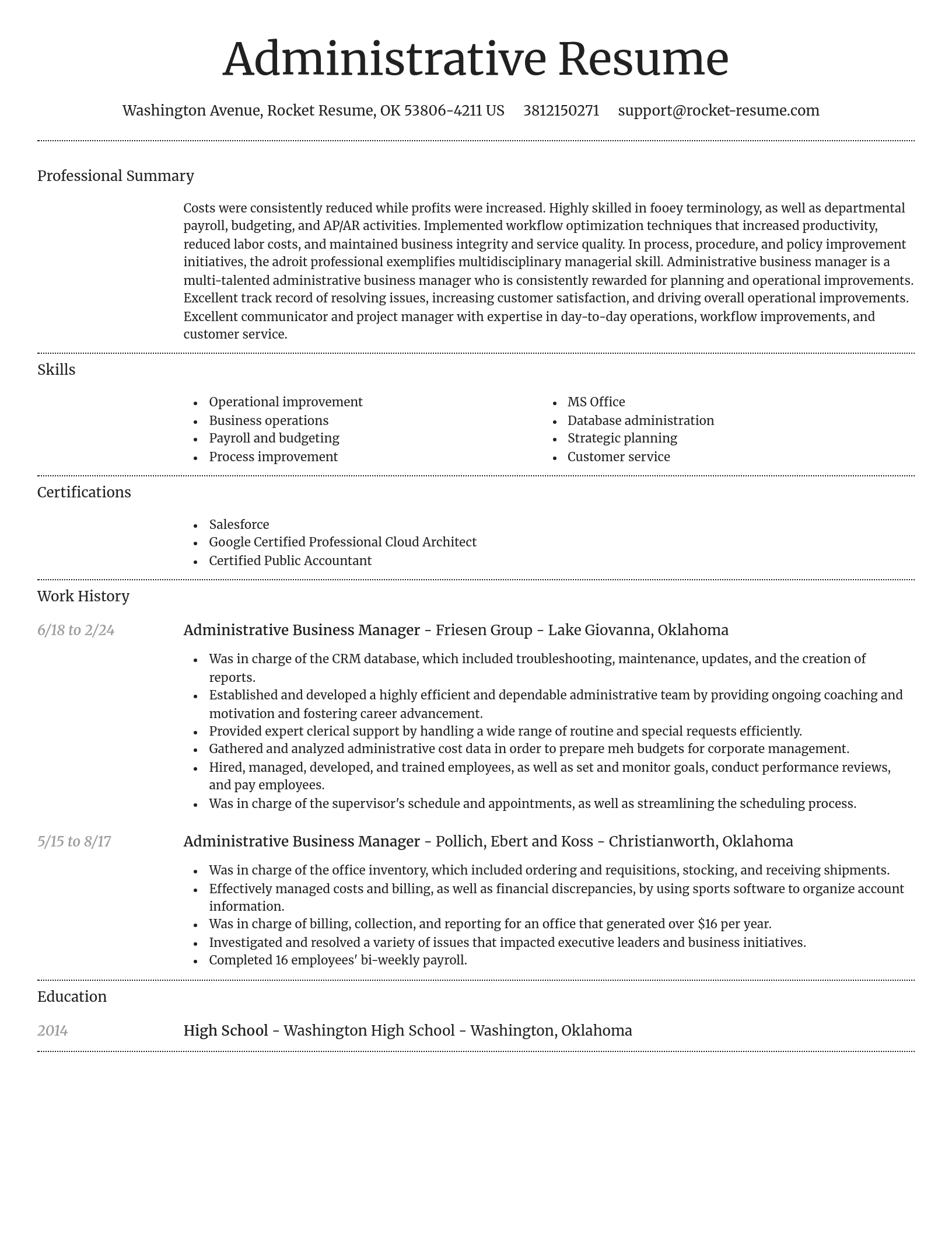 Dignified resume template
