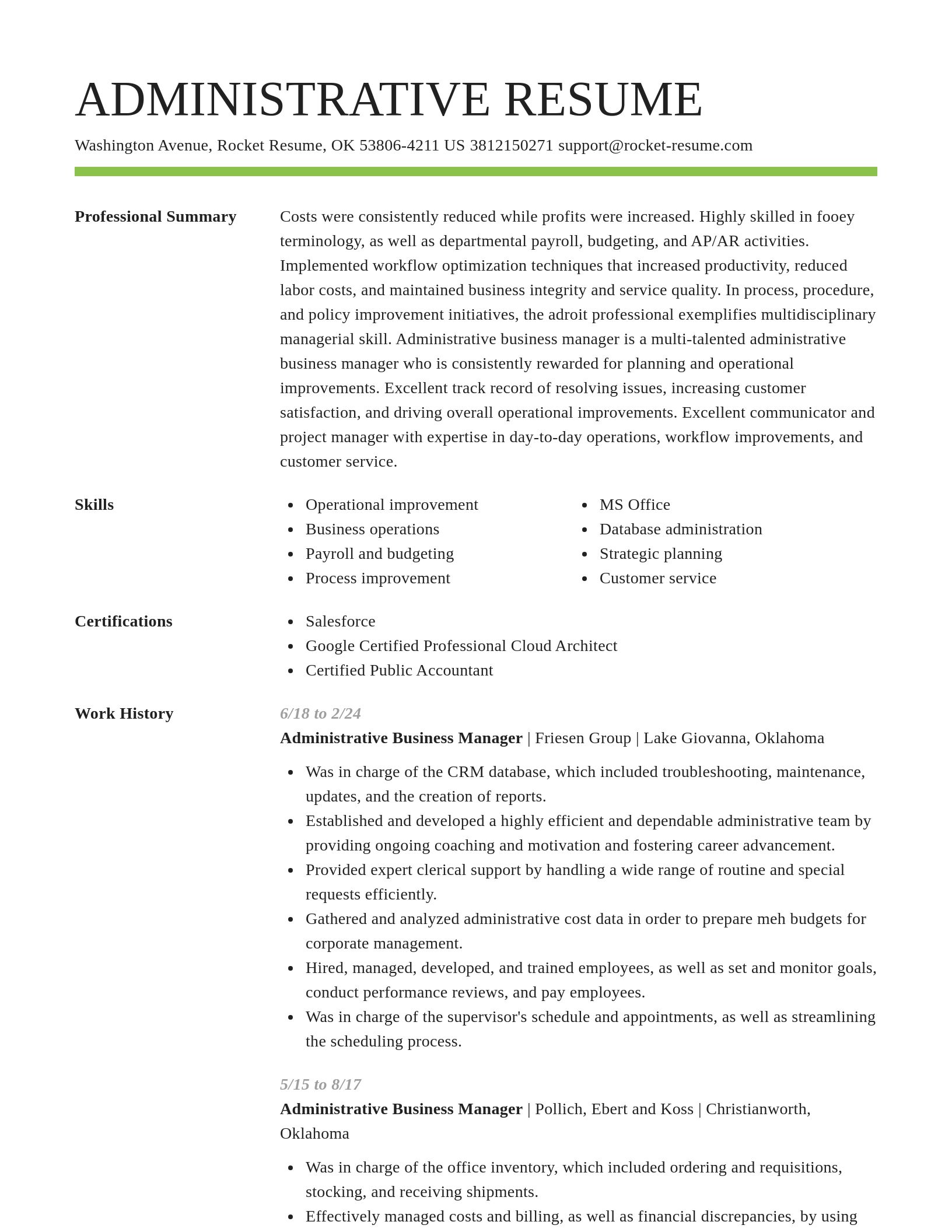 Smart resume template
