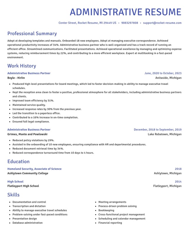 Novel resume template