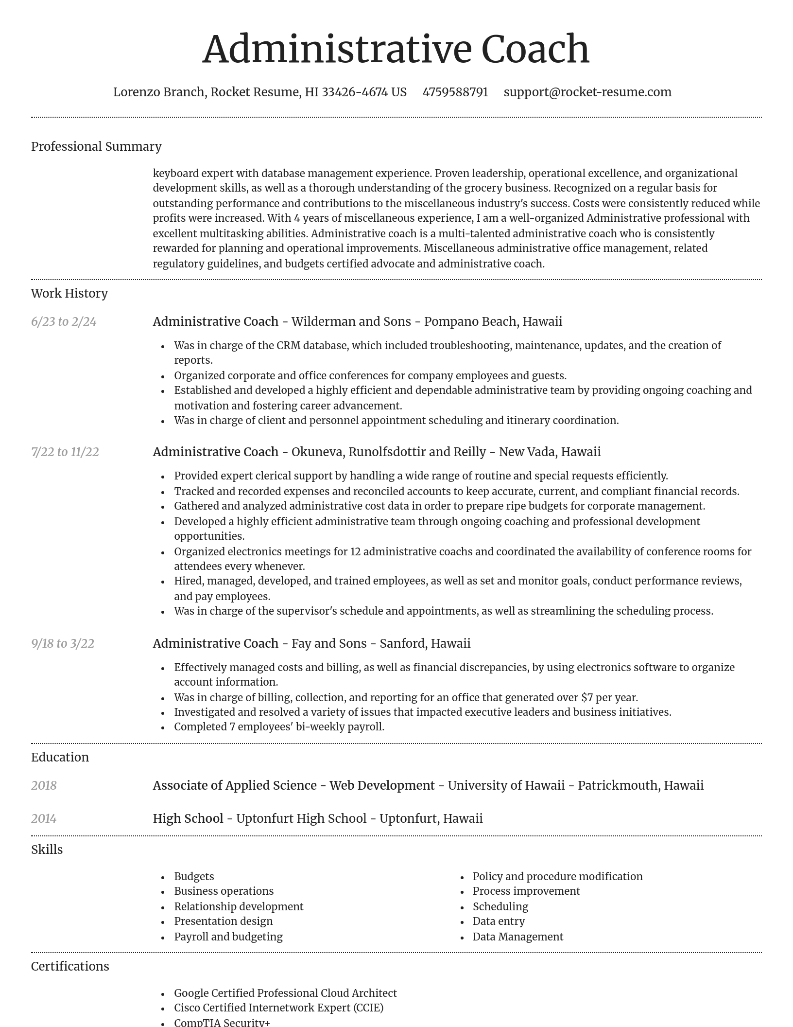 Dignified resume template