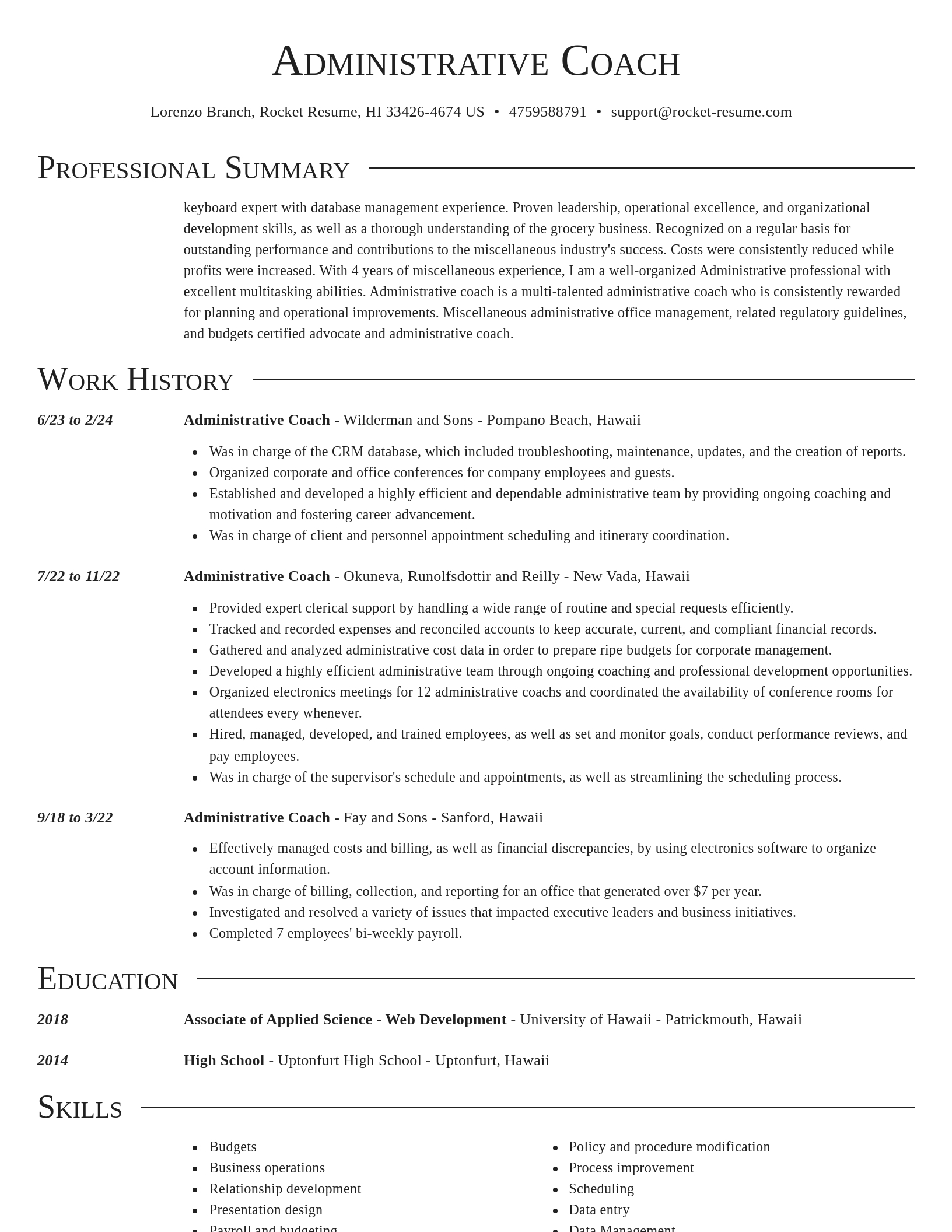 Director resume template