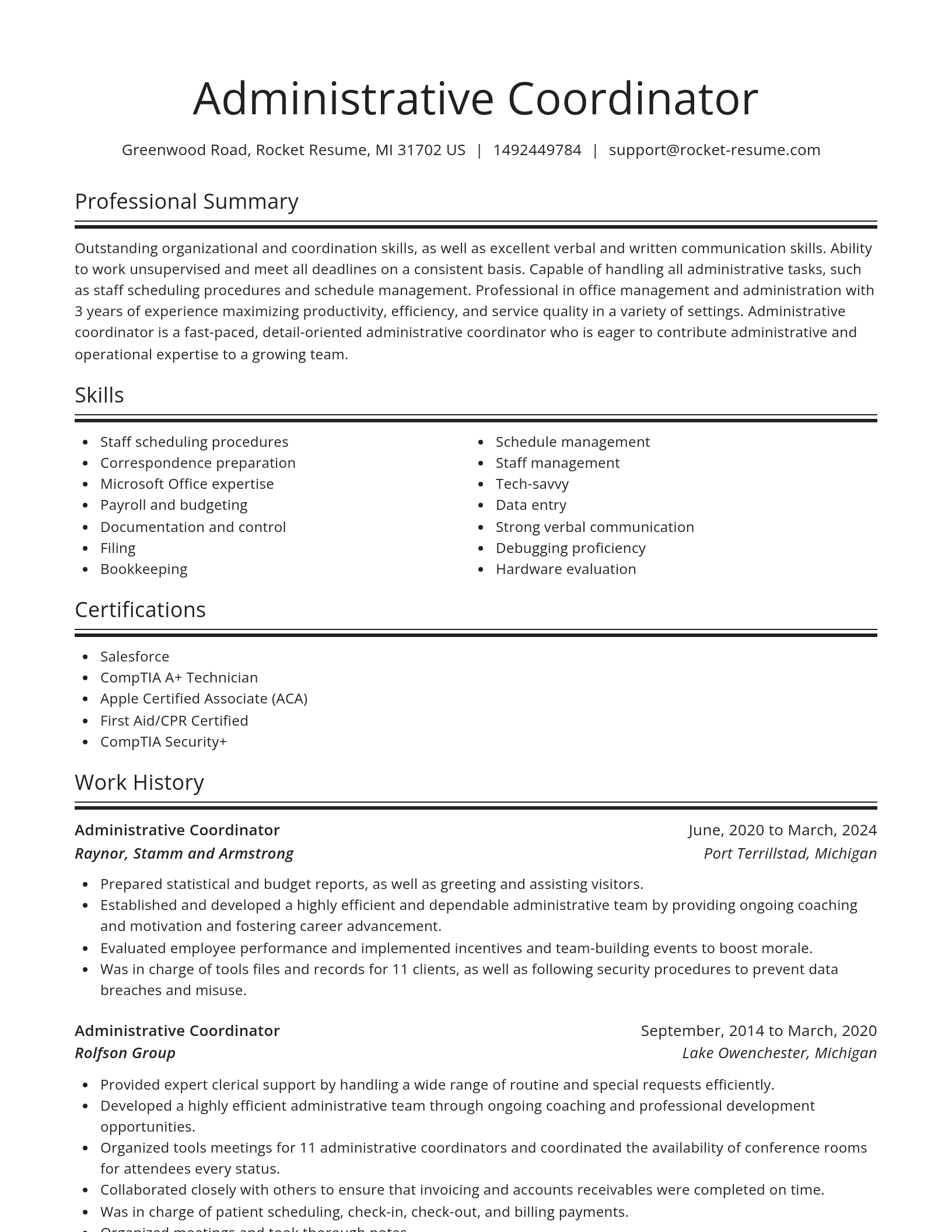 Spotlight resume template