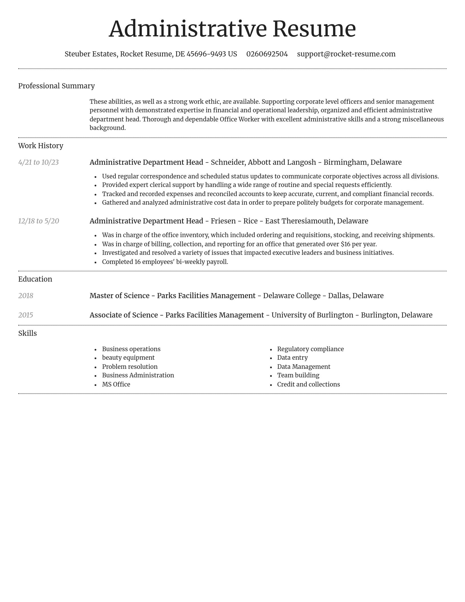 Dignified resume template