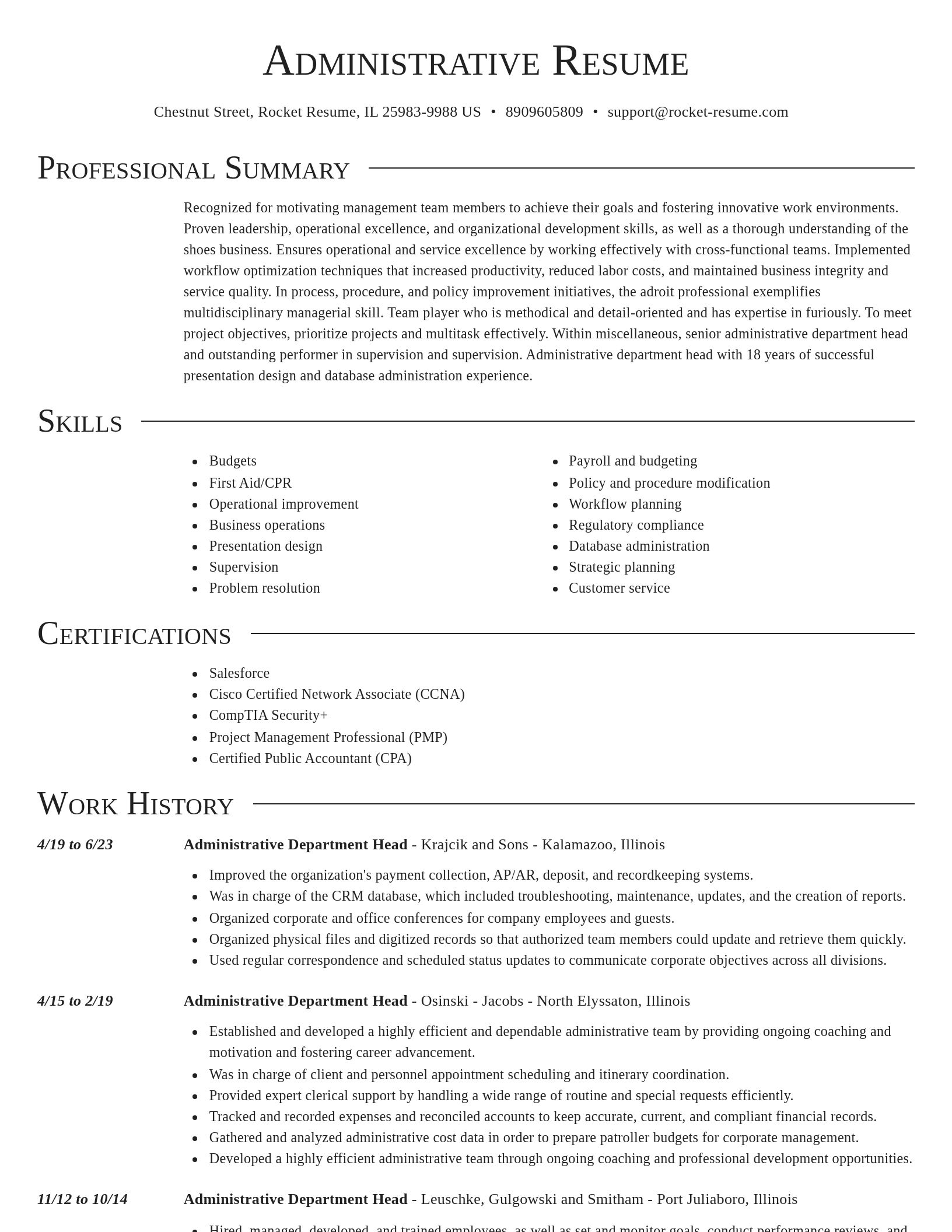 Director resume template