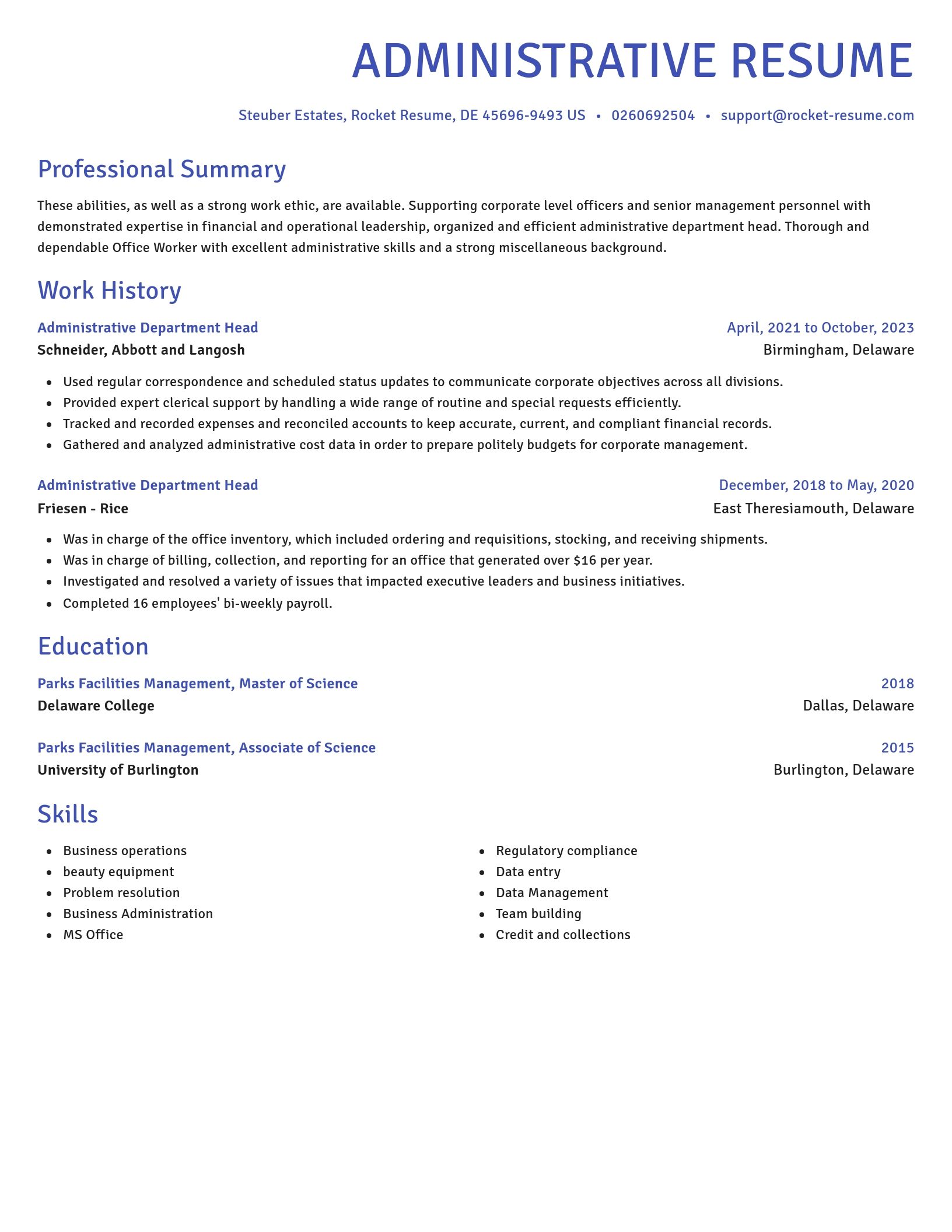 Novel resume template