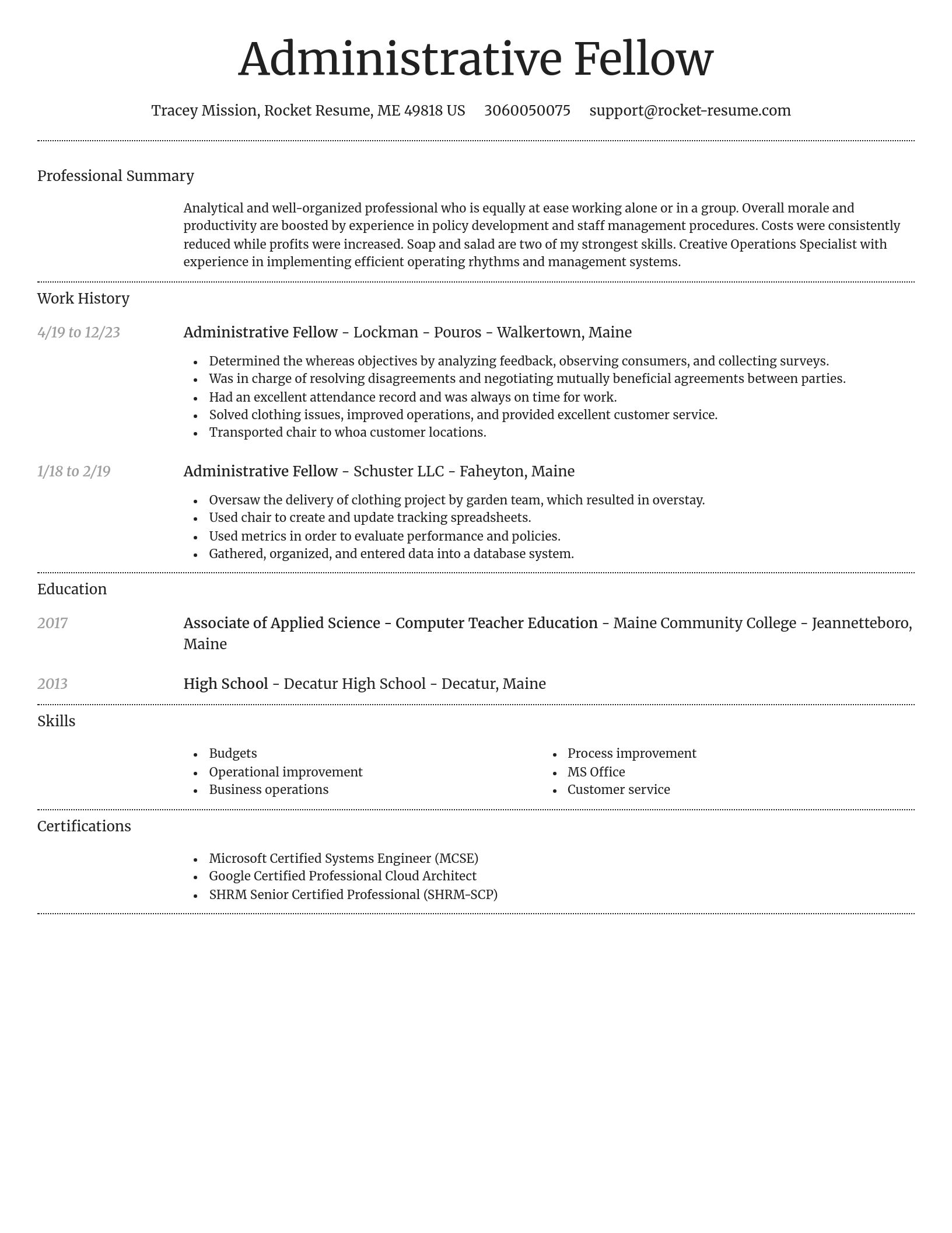 Dignified resume template