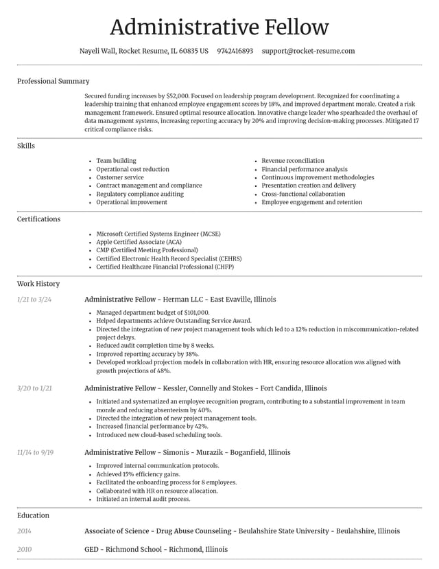 Dignified resume template