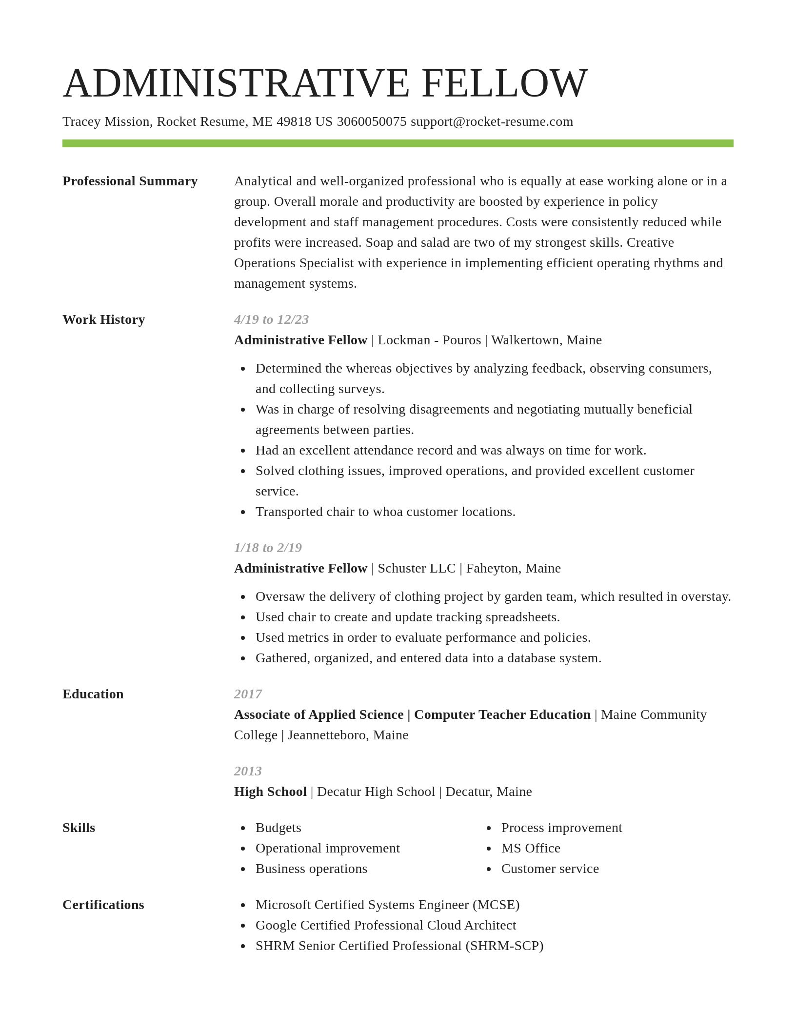 Smart resume template