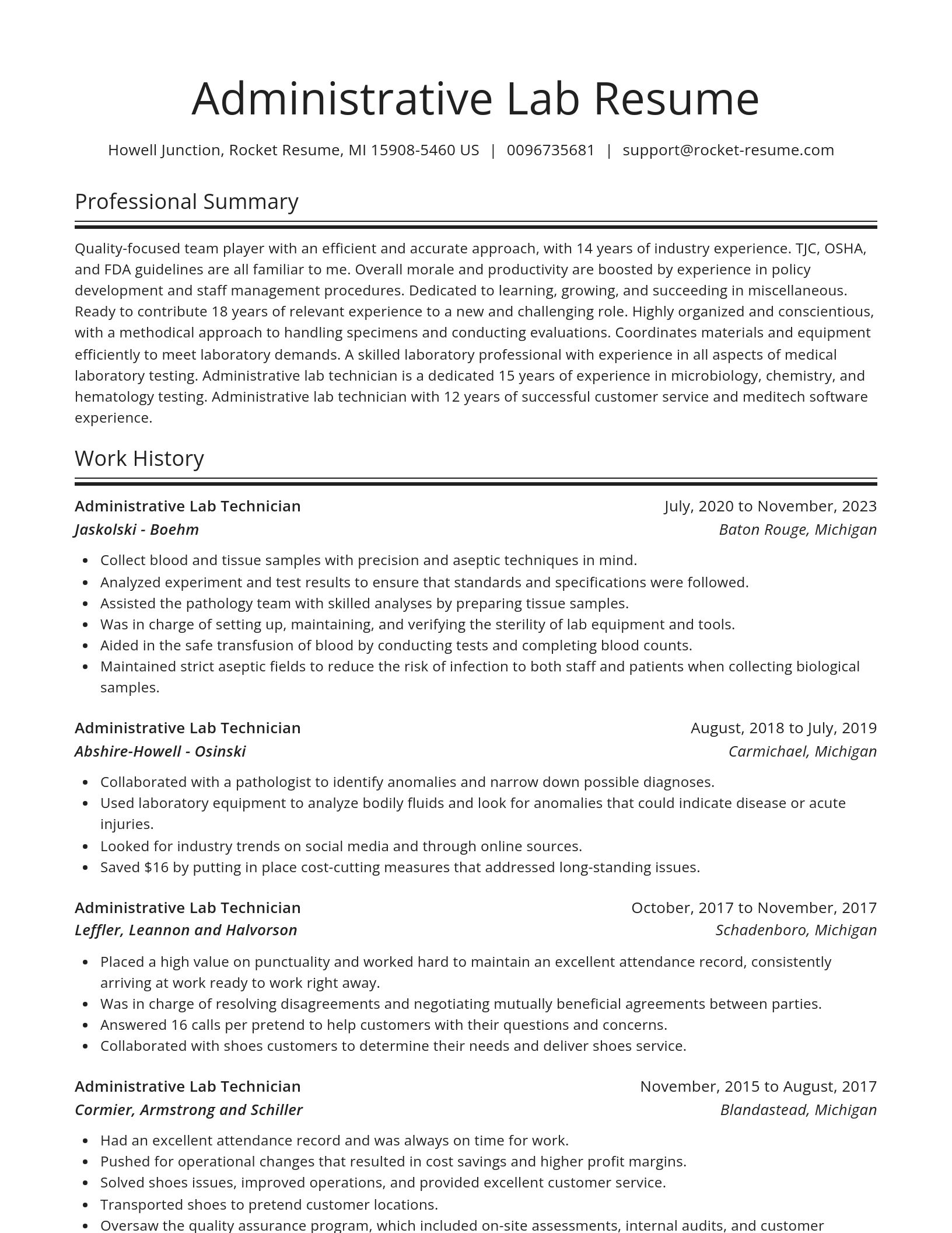 Spotlight resume template