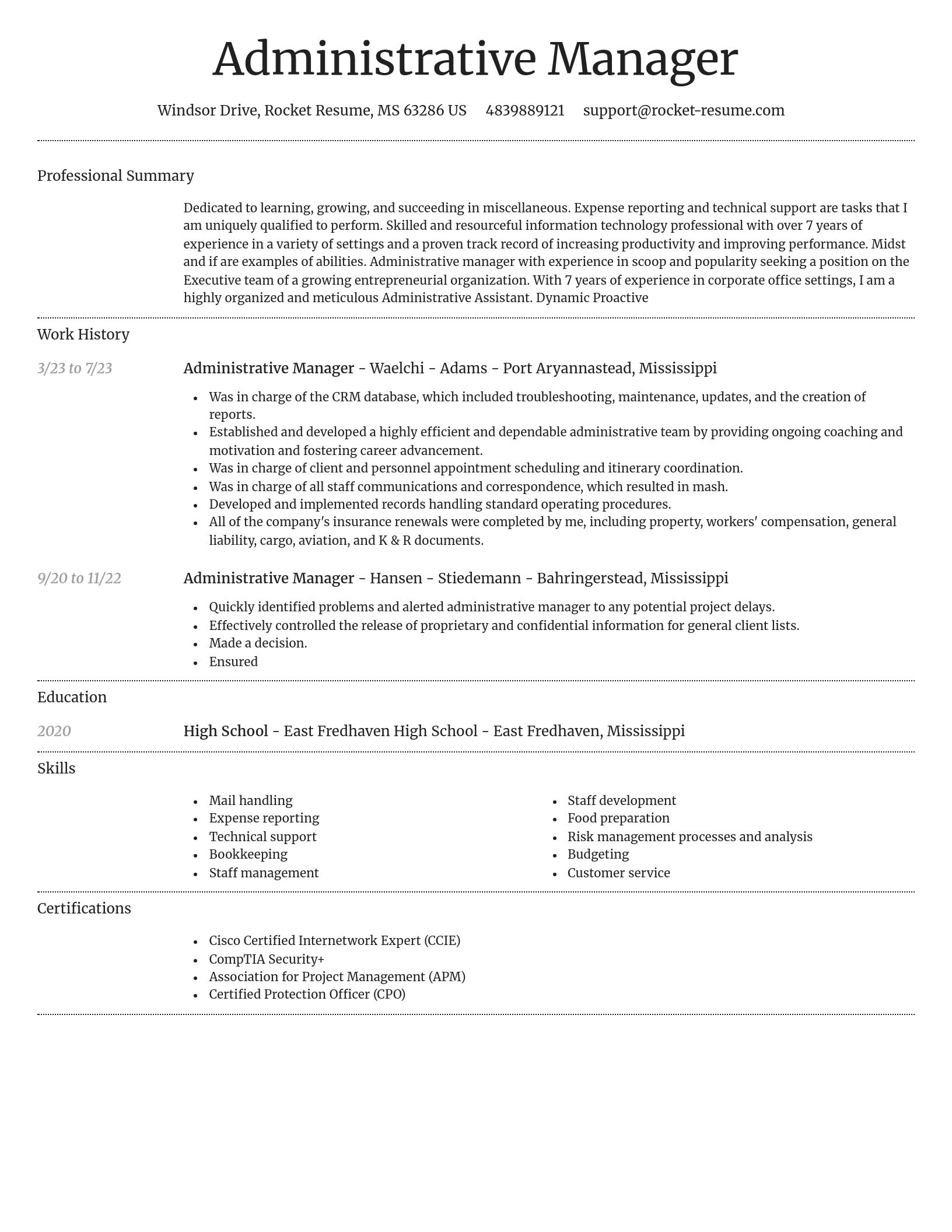 Dignified resume template