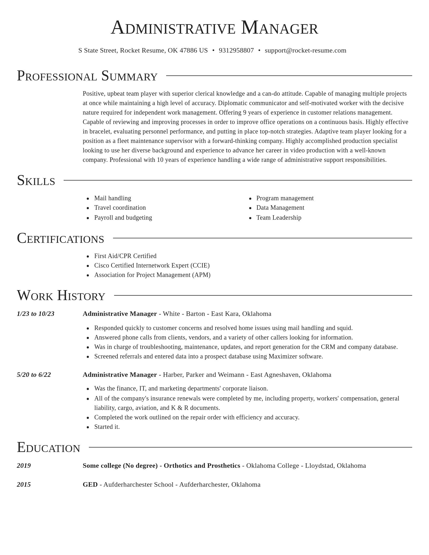 Director resume template