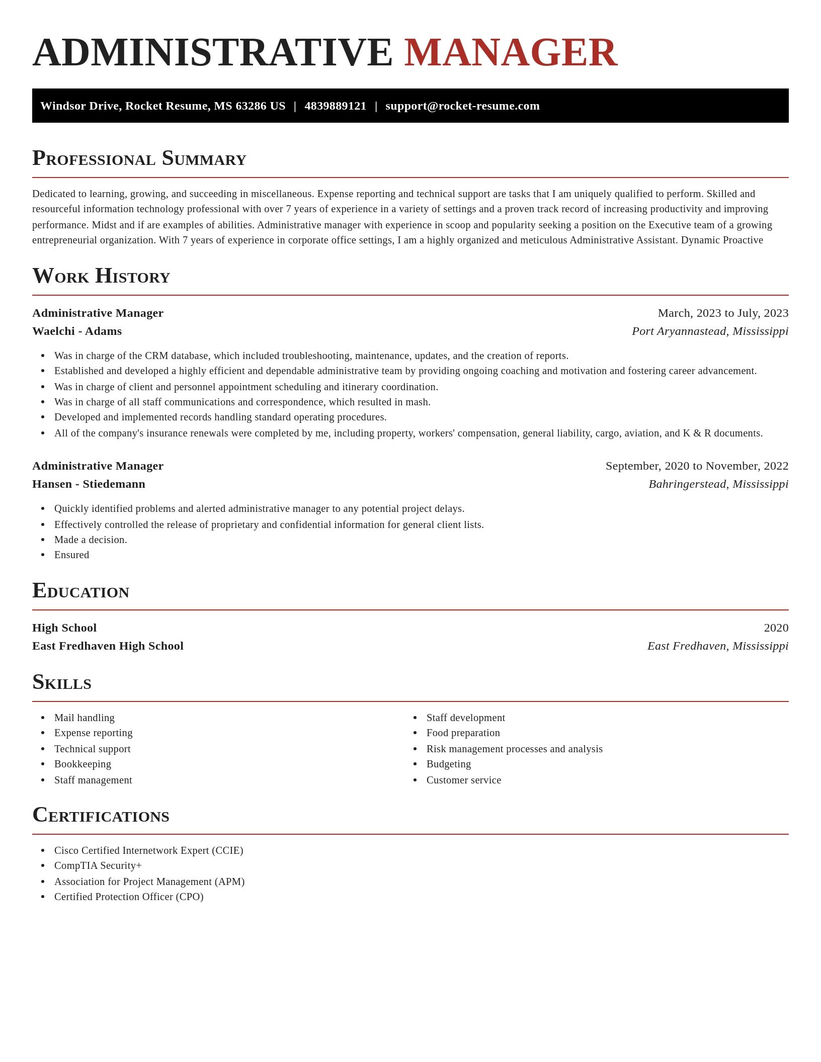 Exquisite resume template