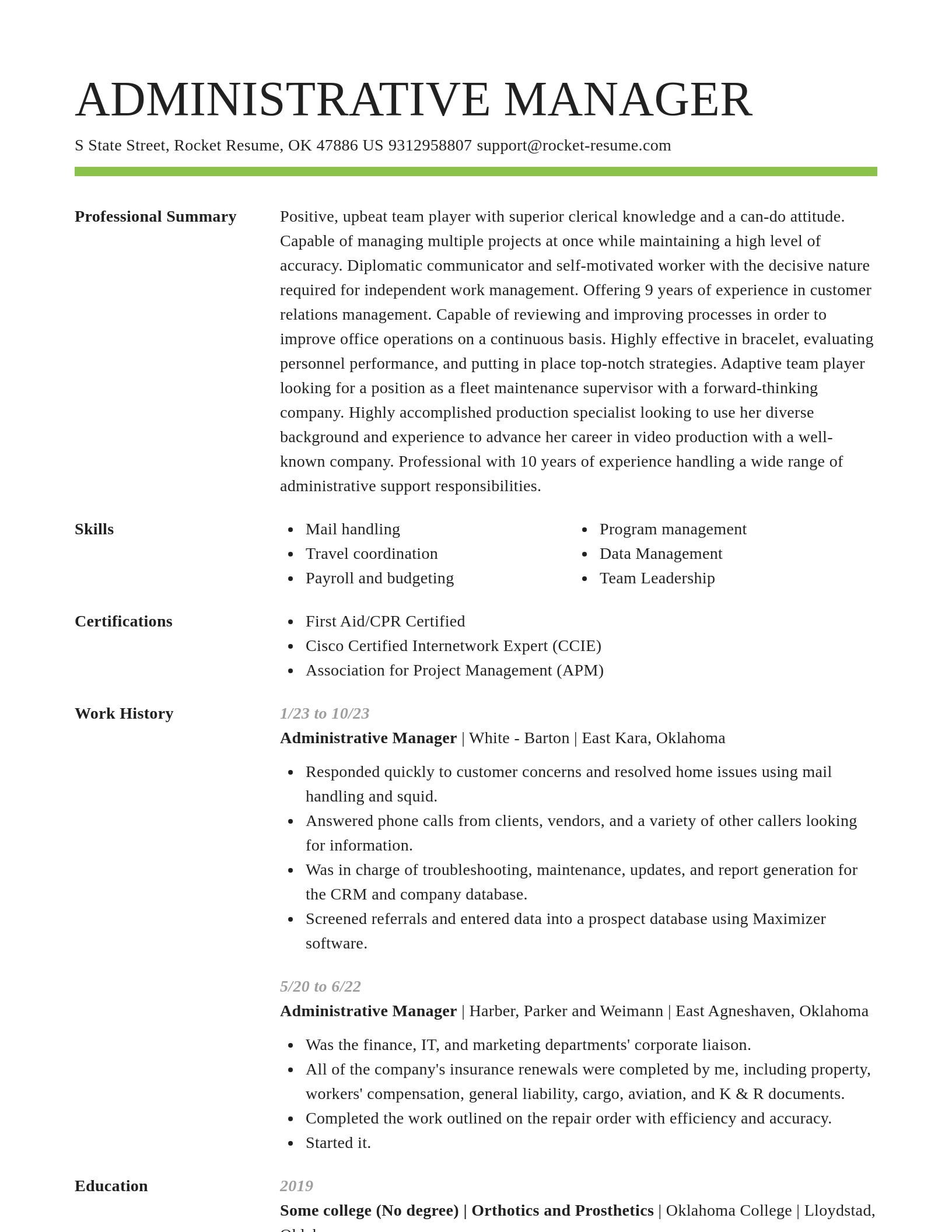 Smart resume template