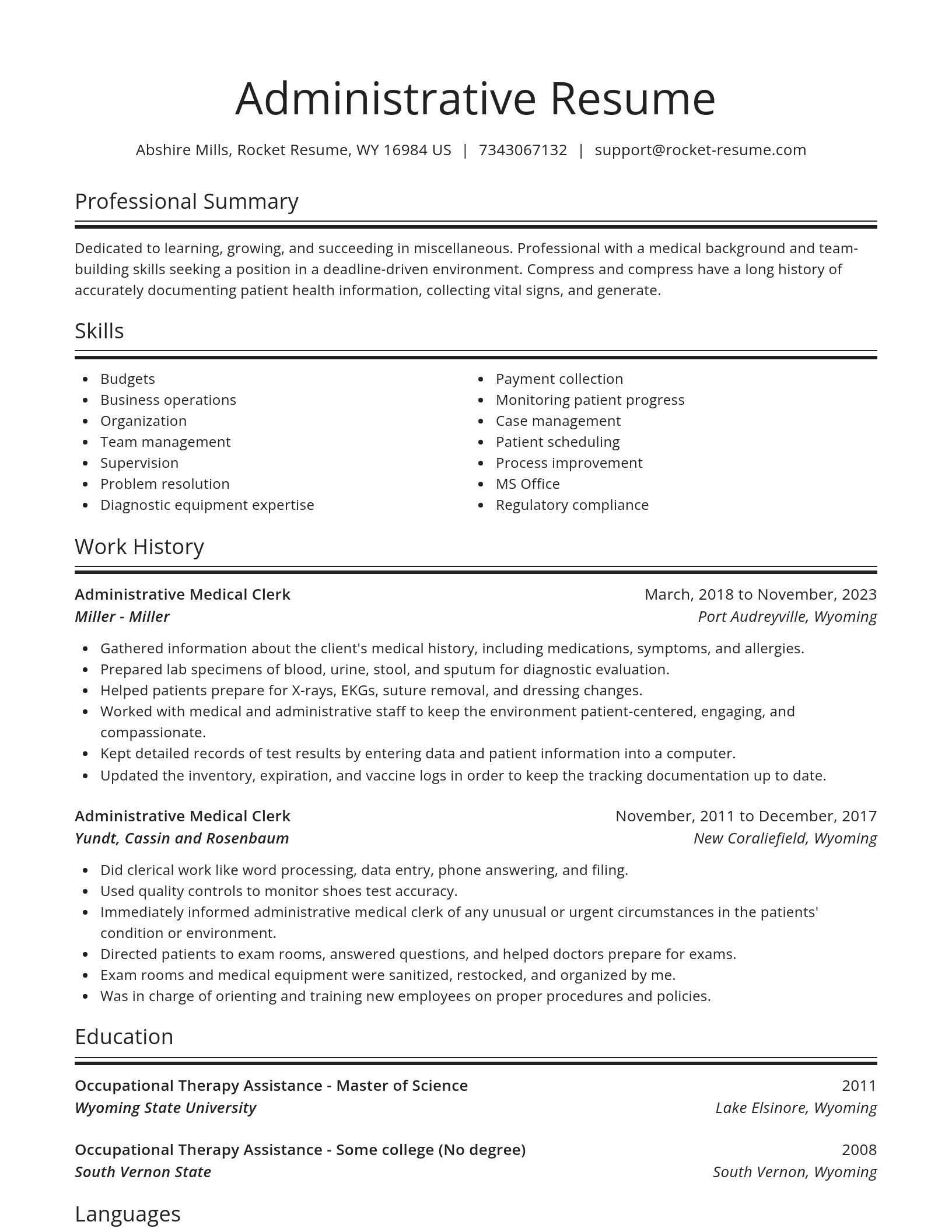 Spotlight resume template