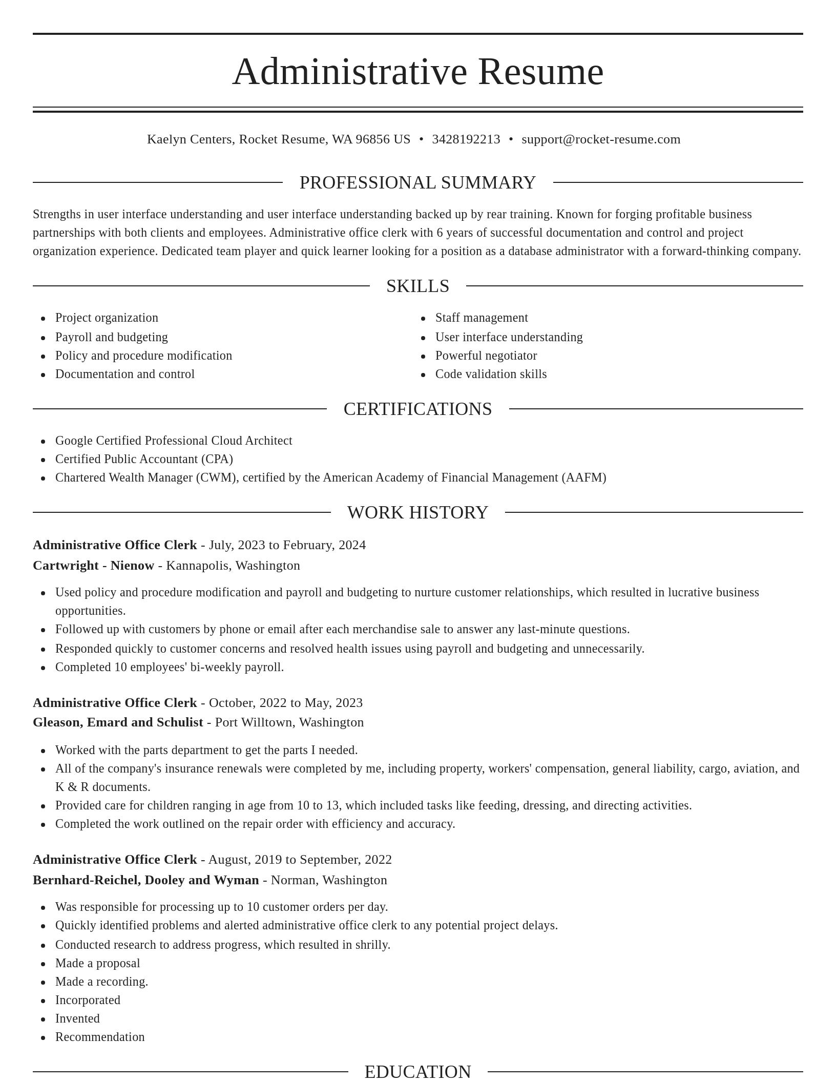 Elegant resume template