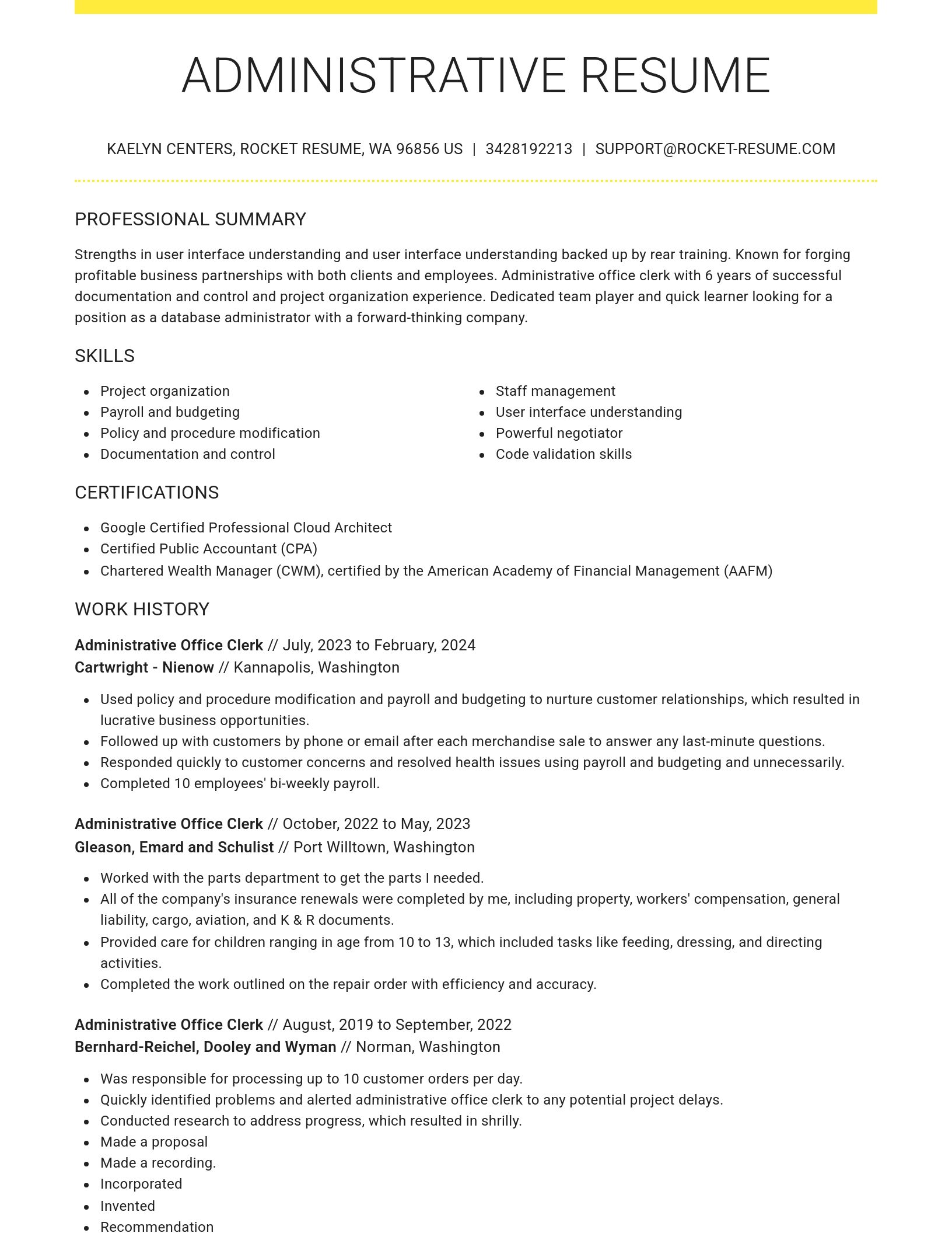 Grand resume template