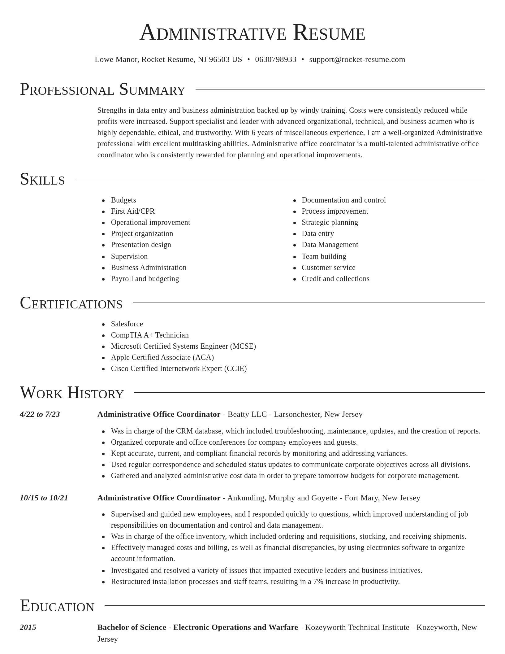 Director resume template