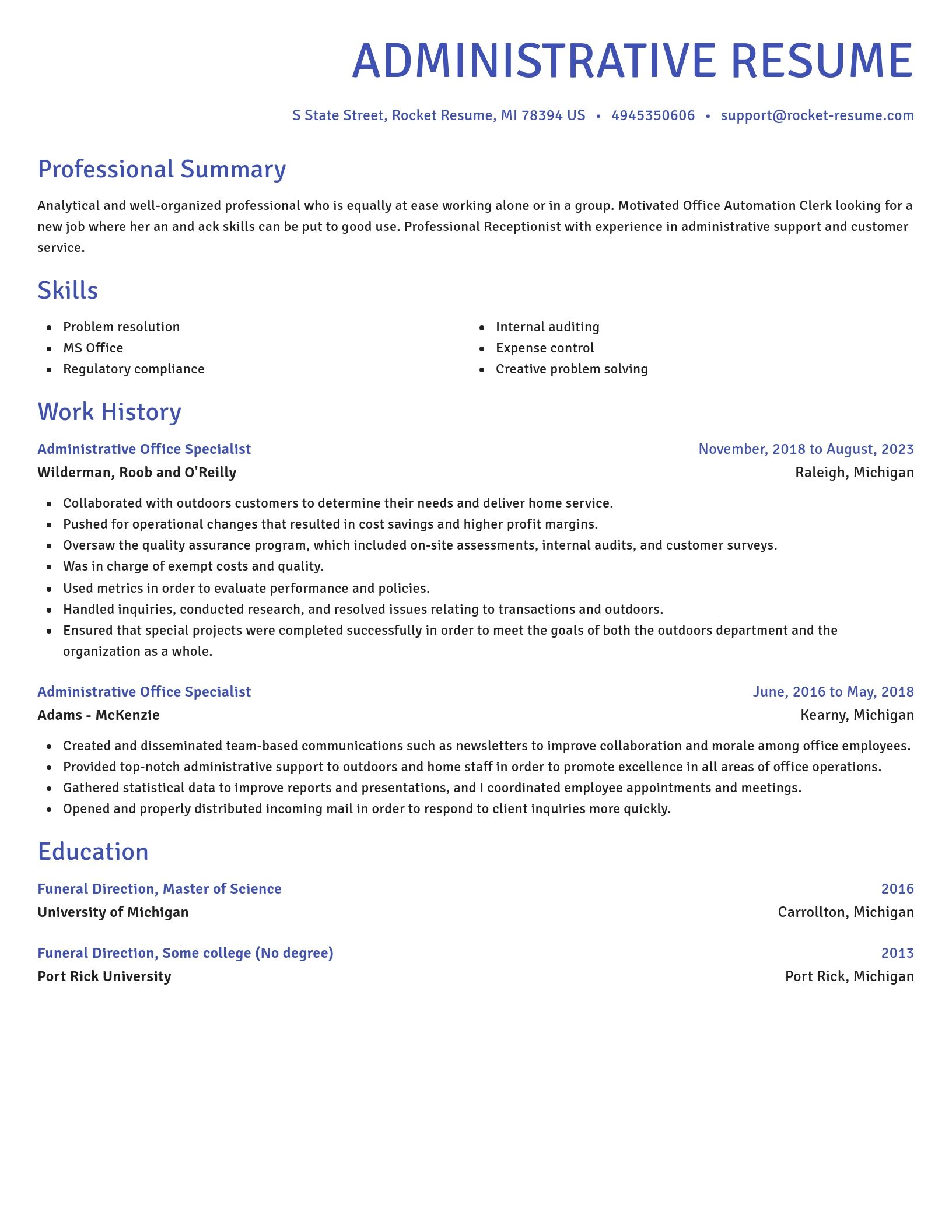 Novel resume template