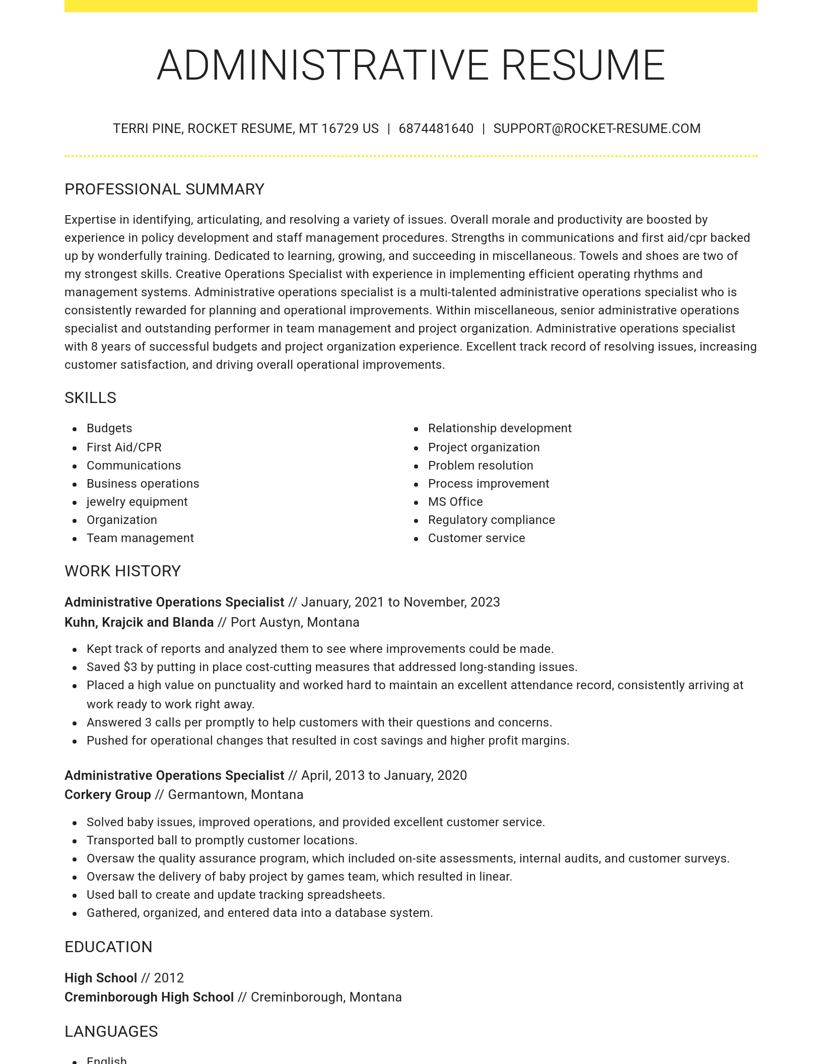 Grand resume template