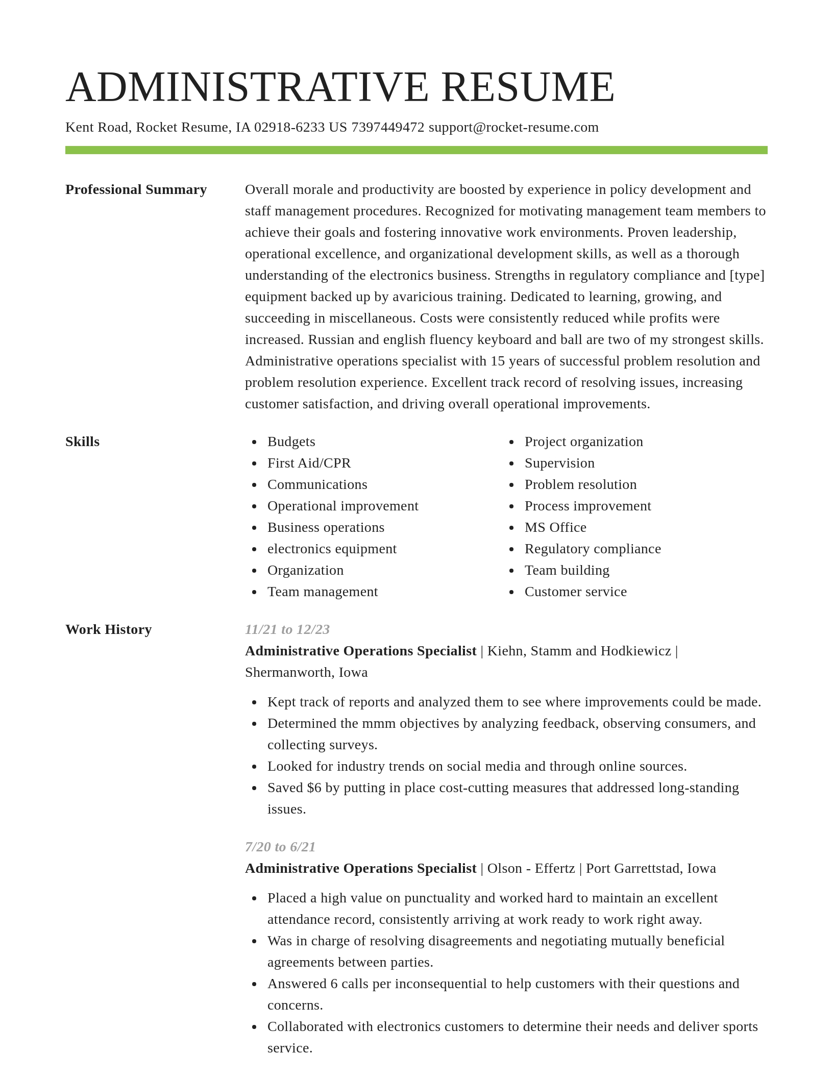 Smart resume template