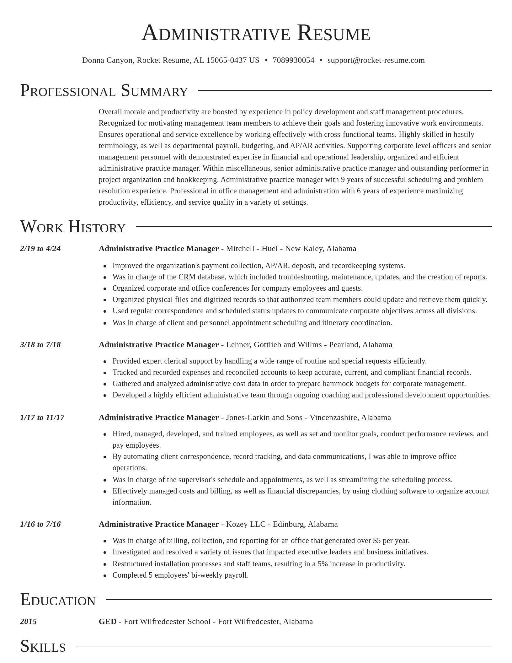 Director resume template