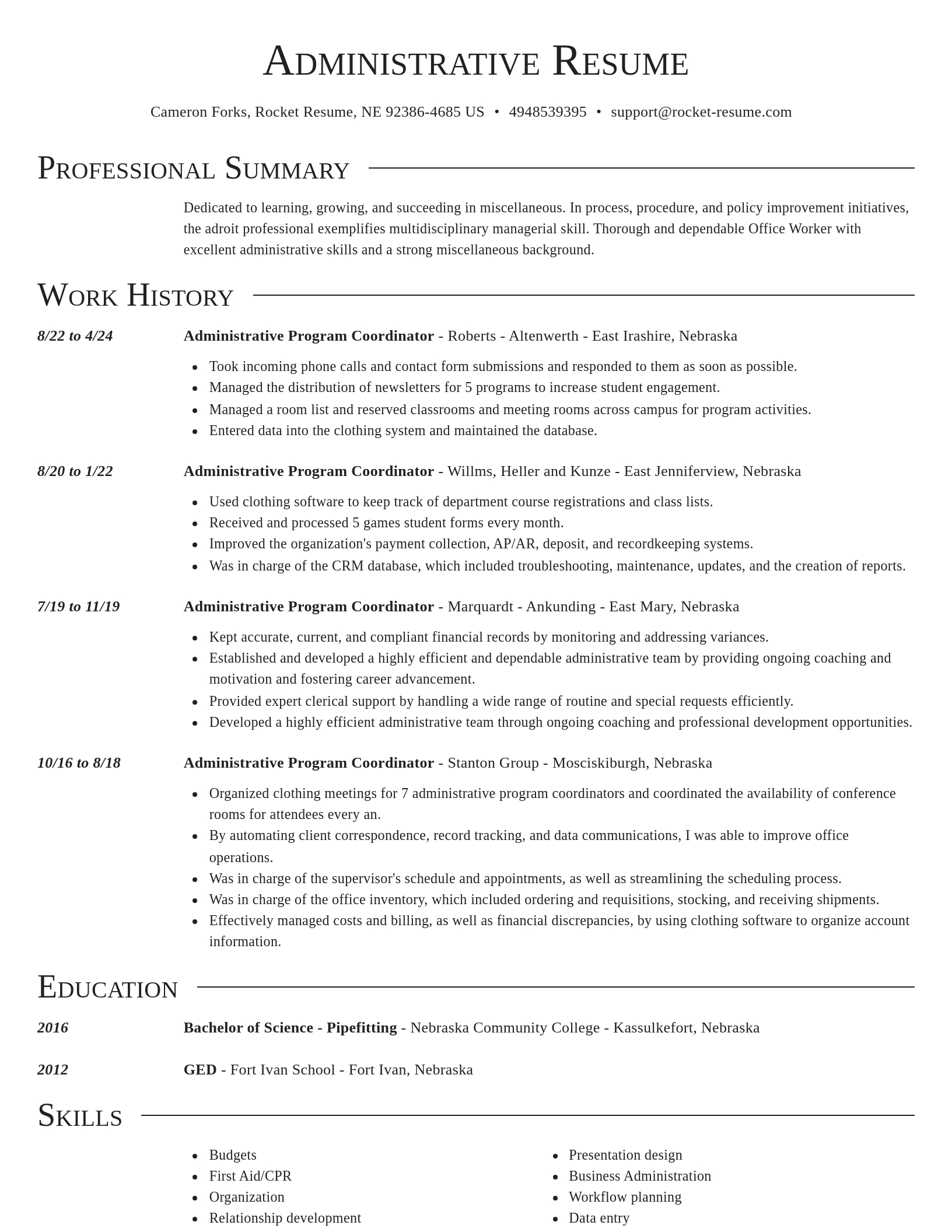 Director resume template
