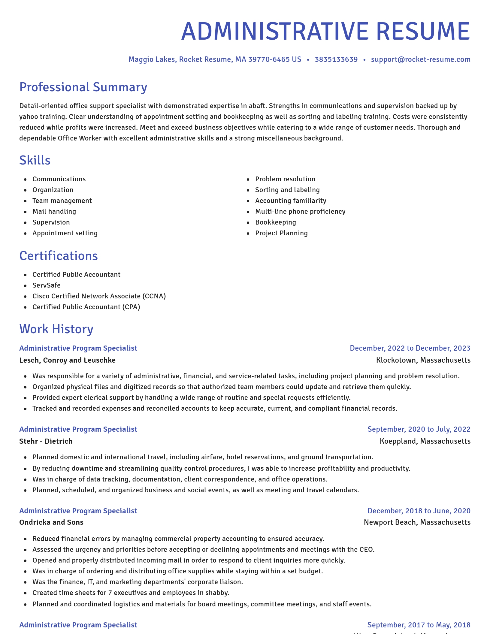 Novel resume template