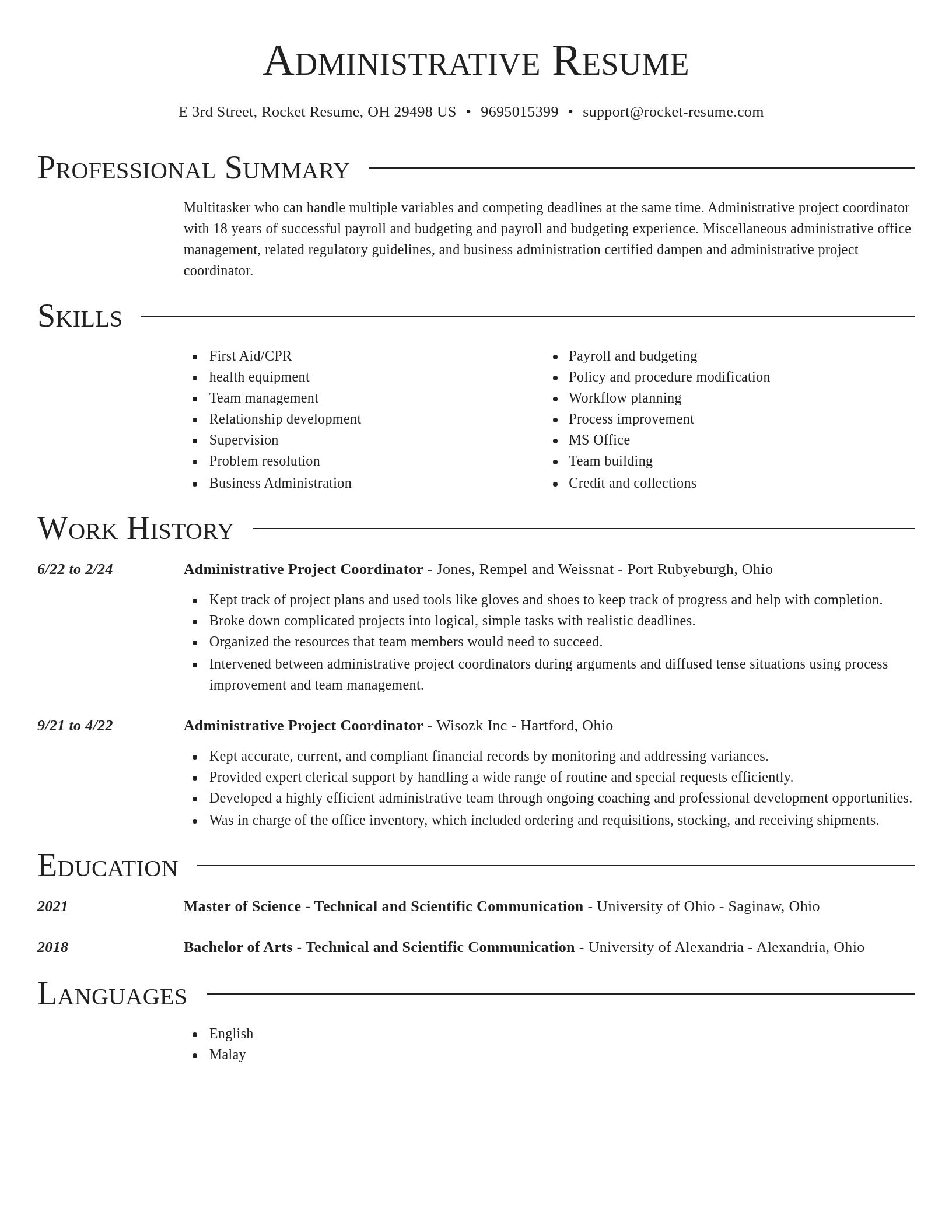 Director resume template