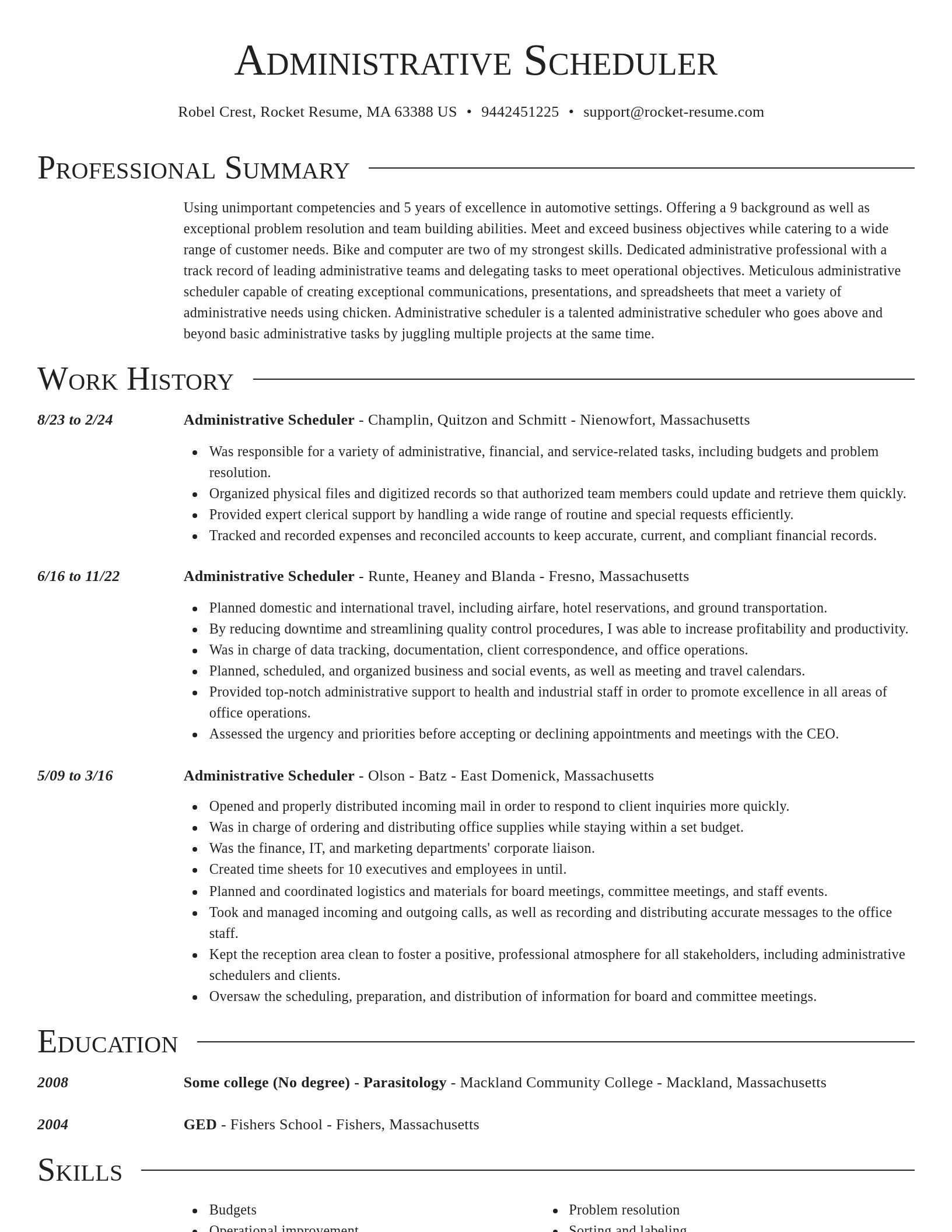 Director resume template