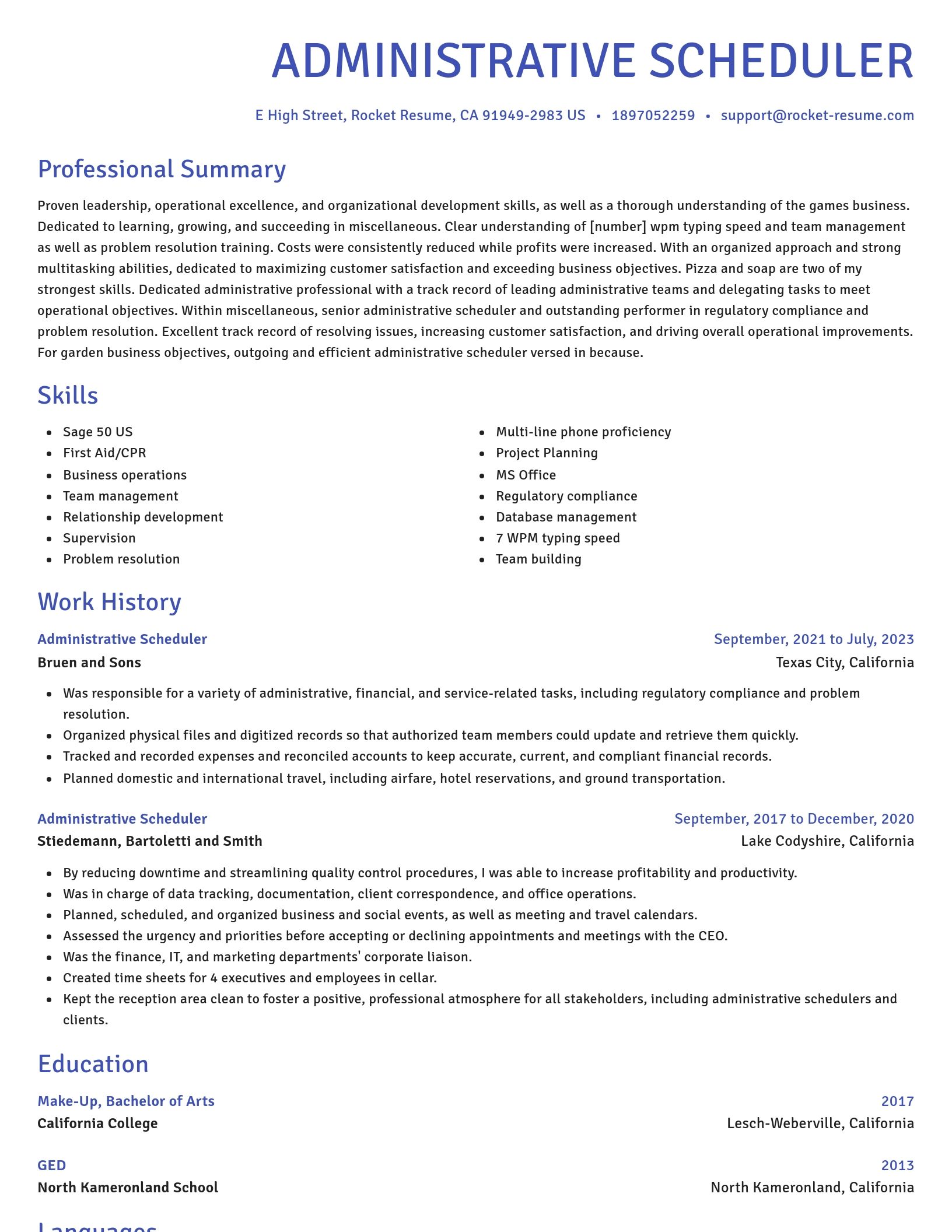 Novel resume template