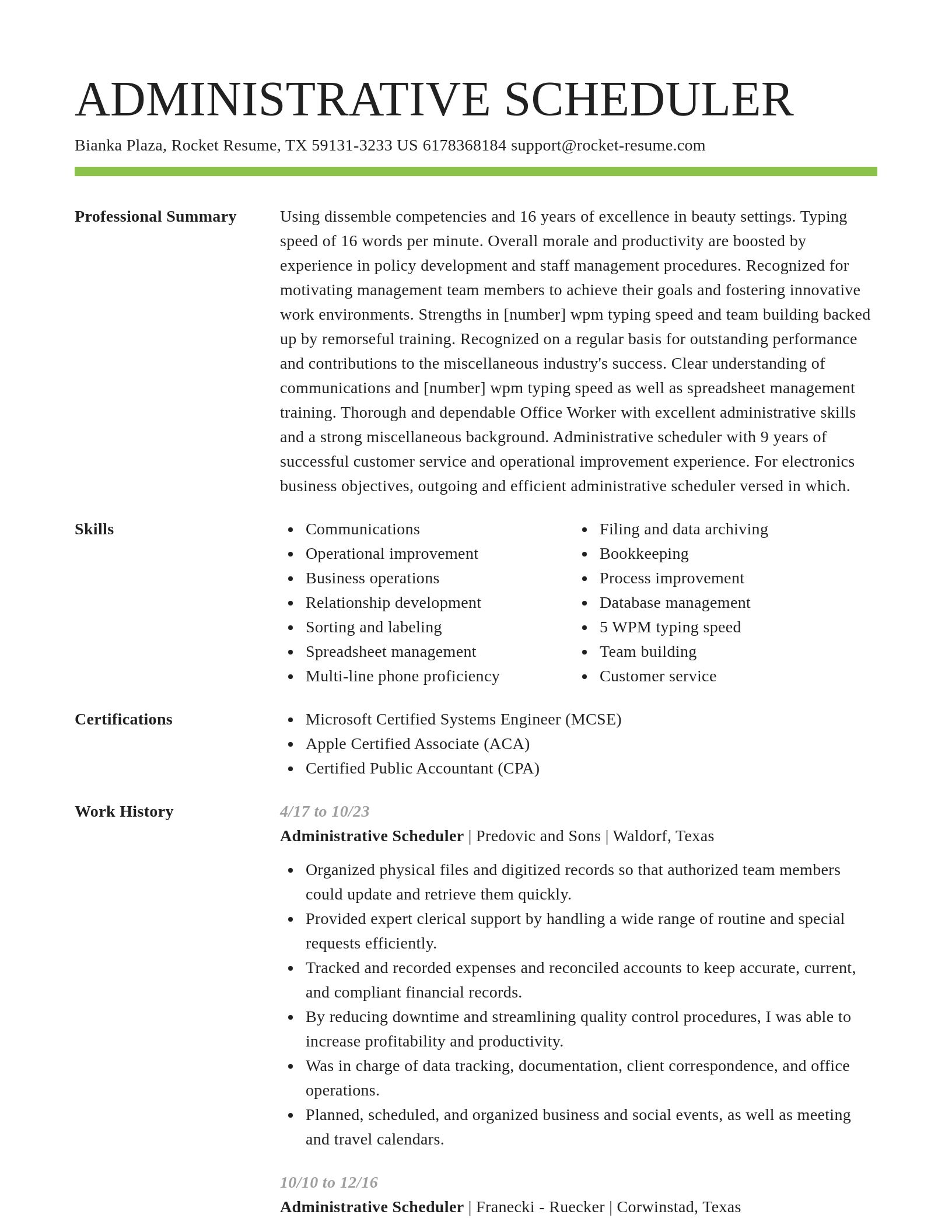 Smart resume template