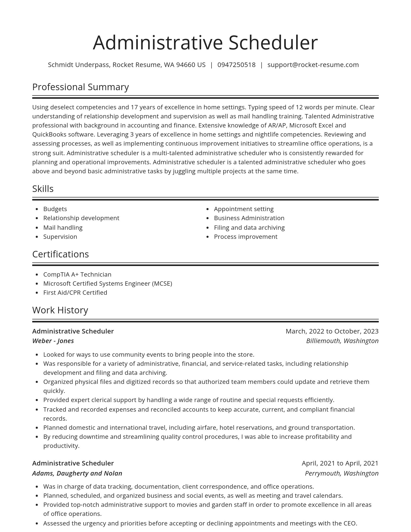 Spotlight resume template