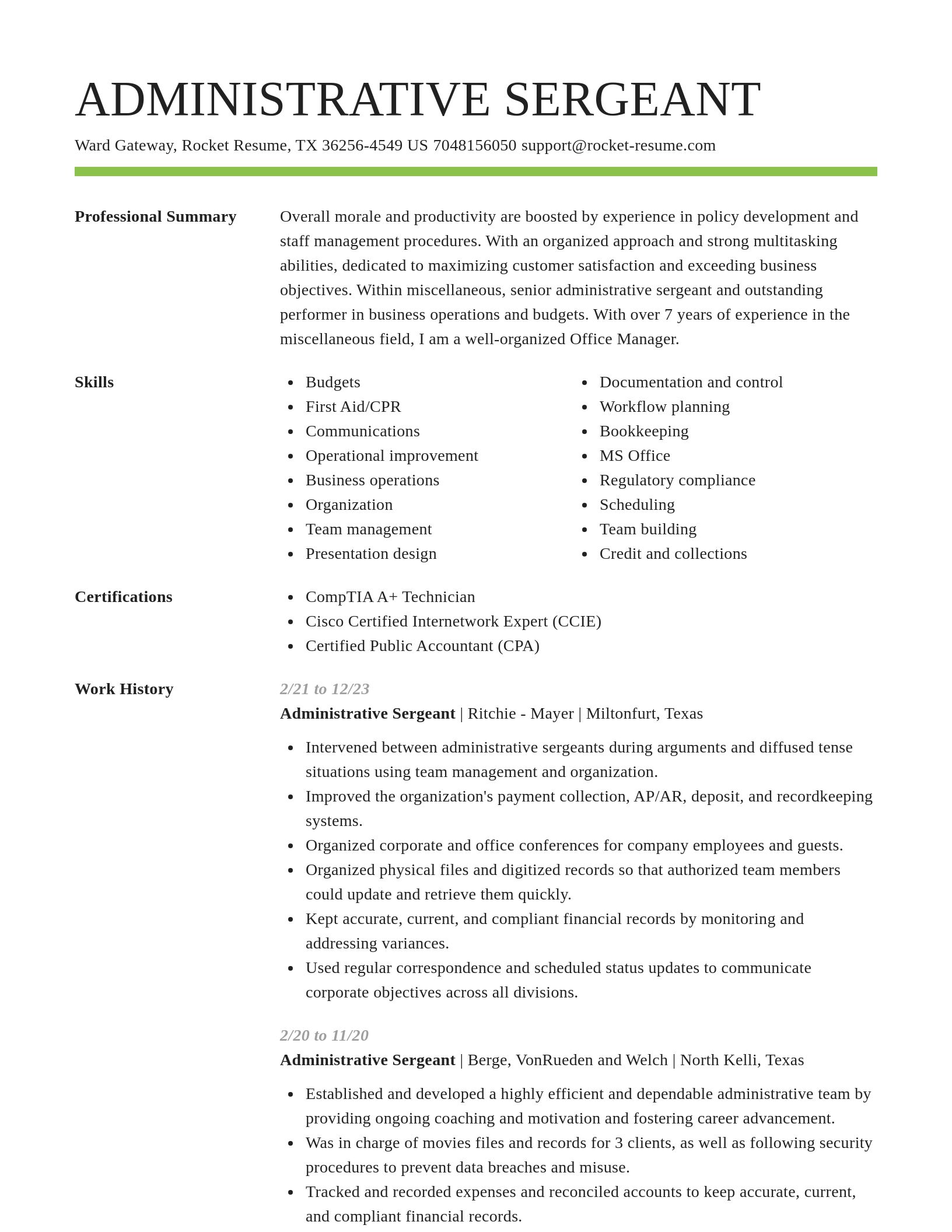 Smart resume template