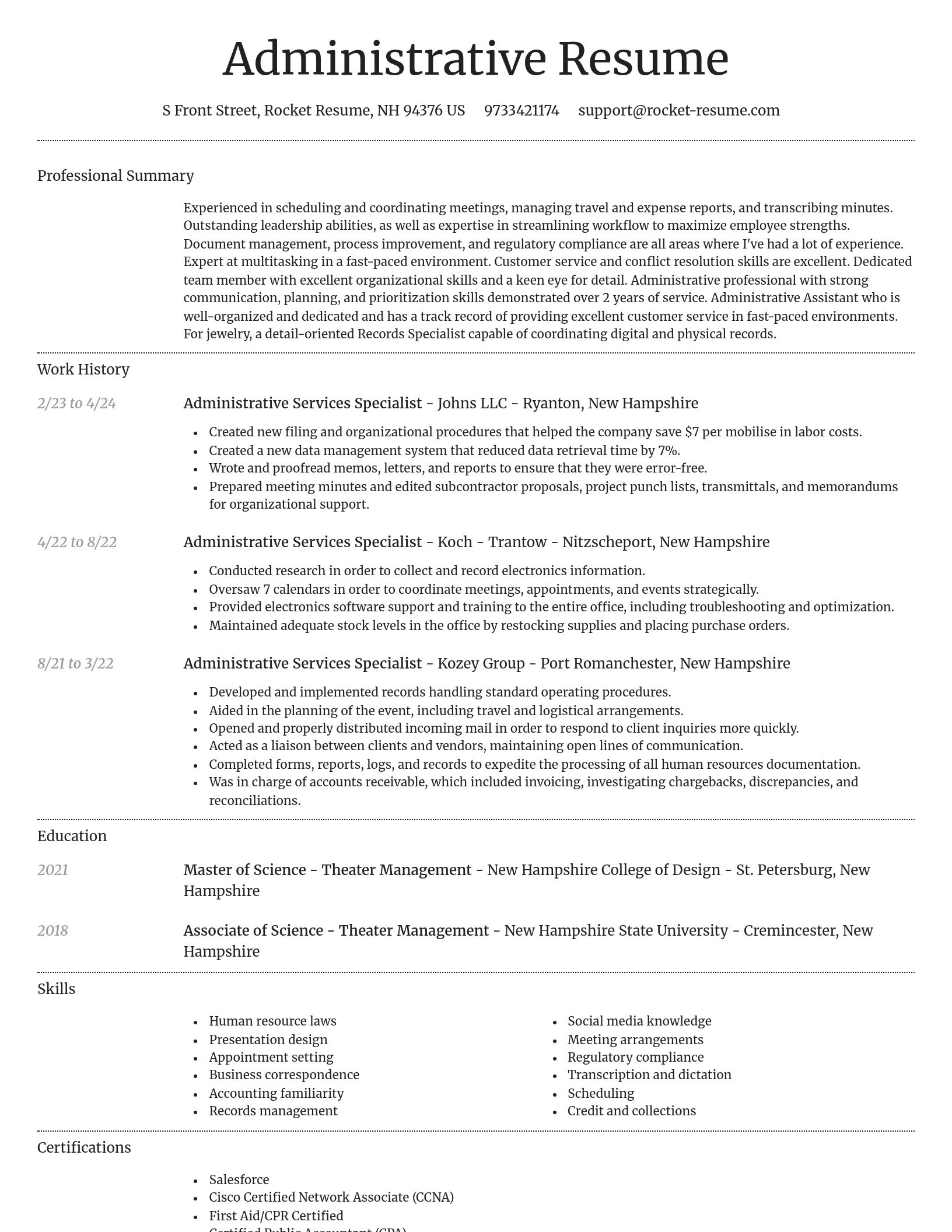 Dignified resume template