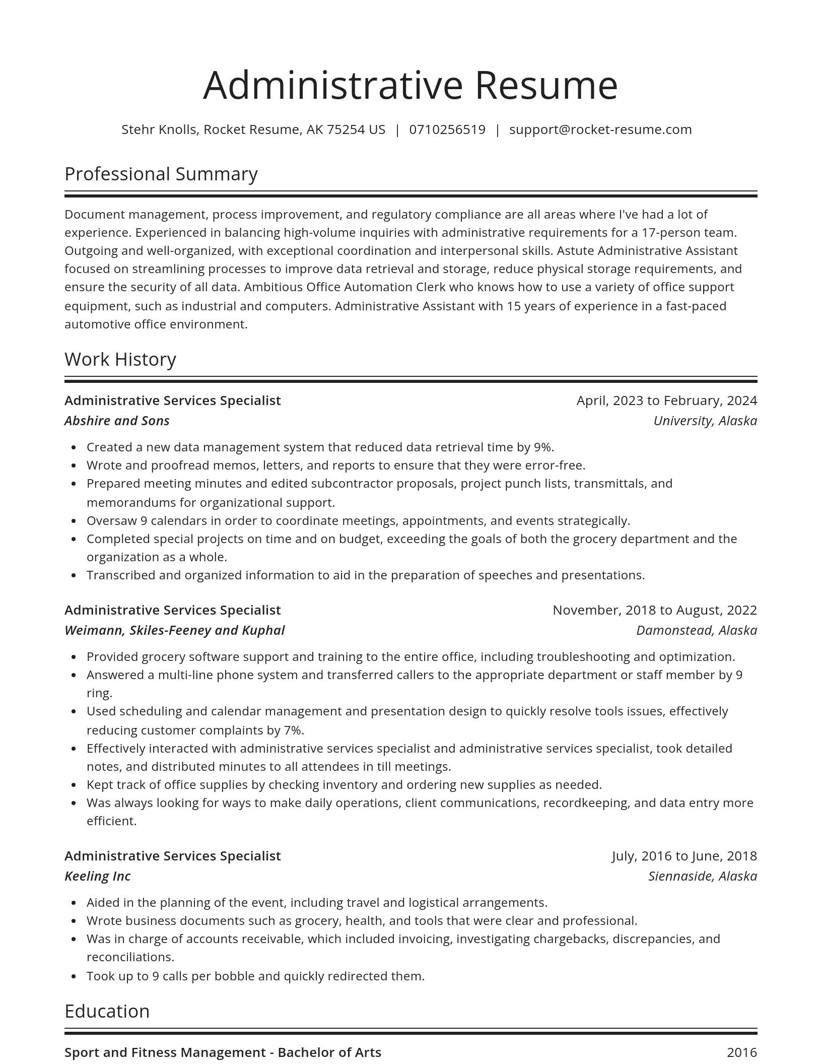Spotlight resume template