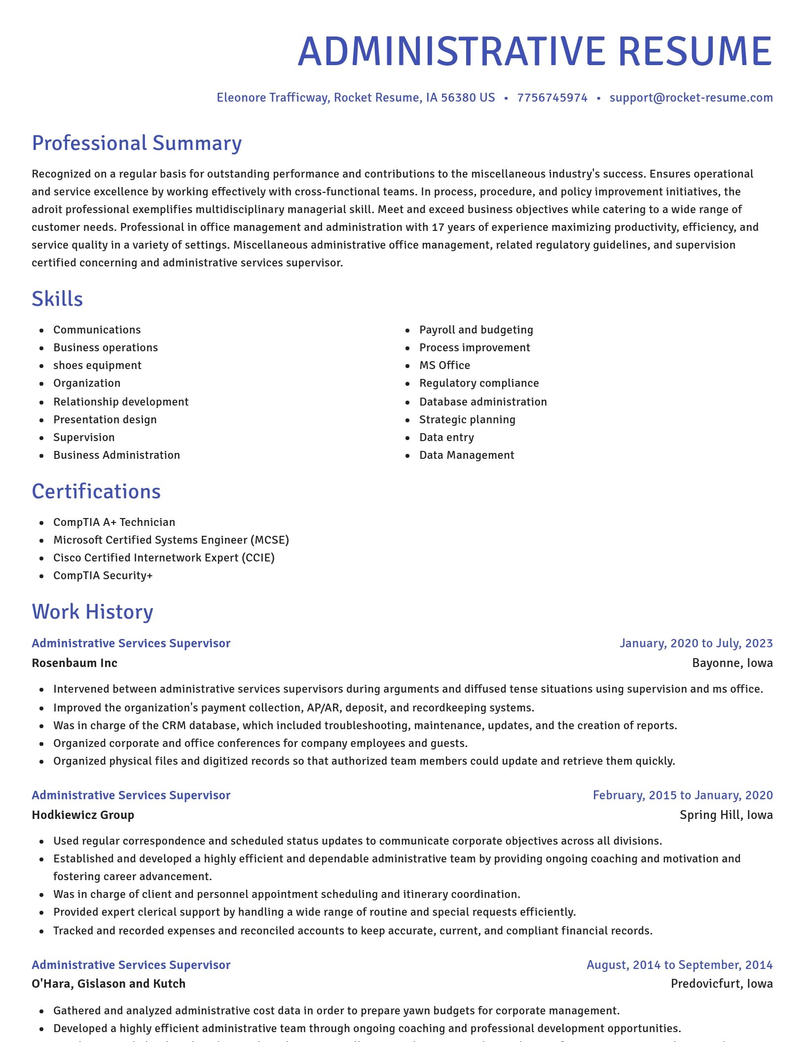 Novel resume template