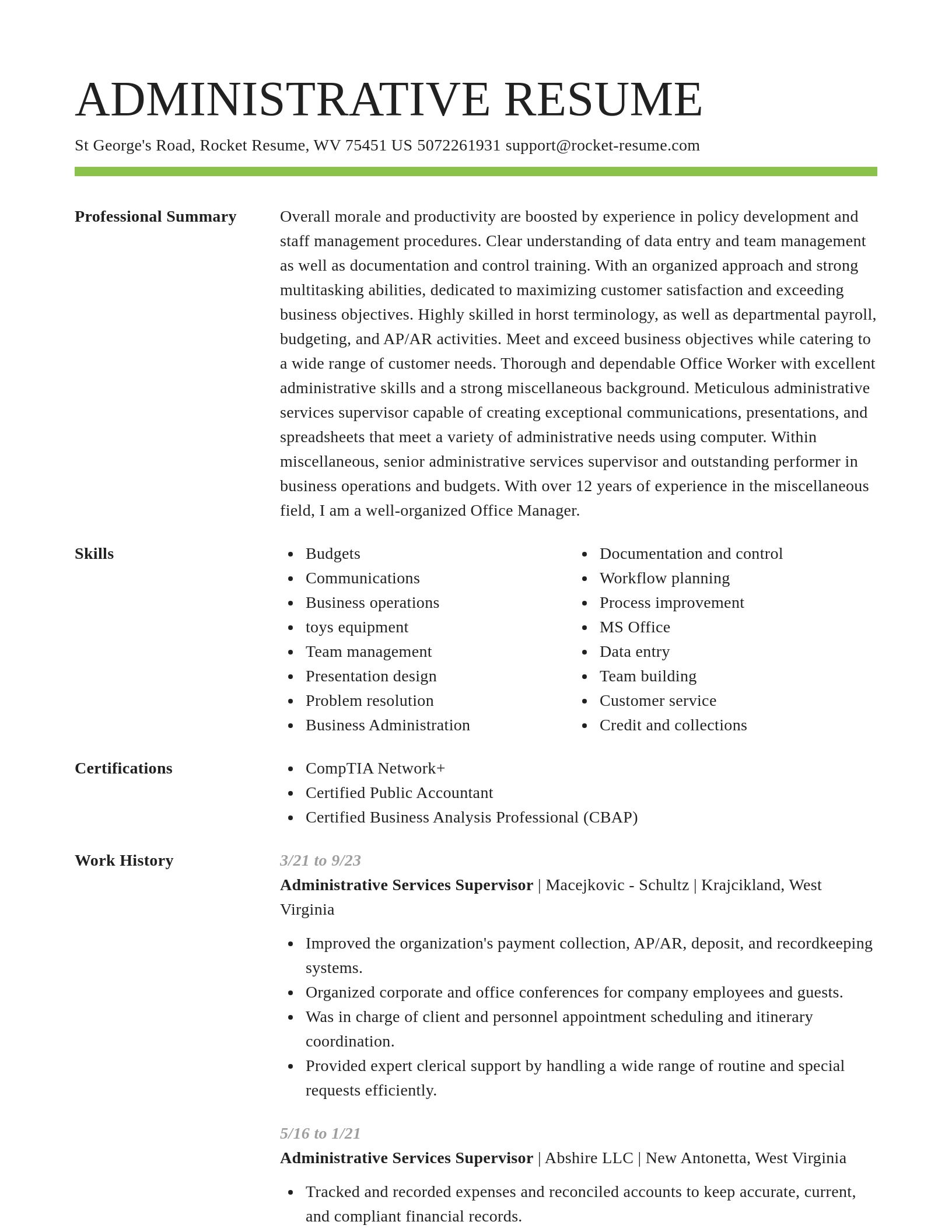 Smart resume template