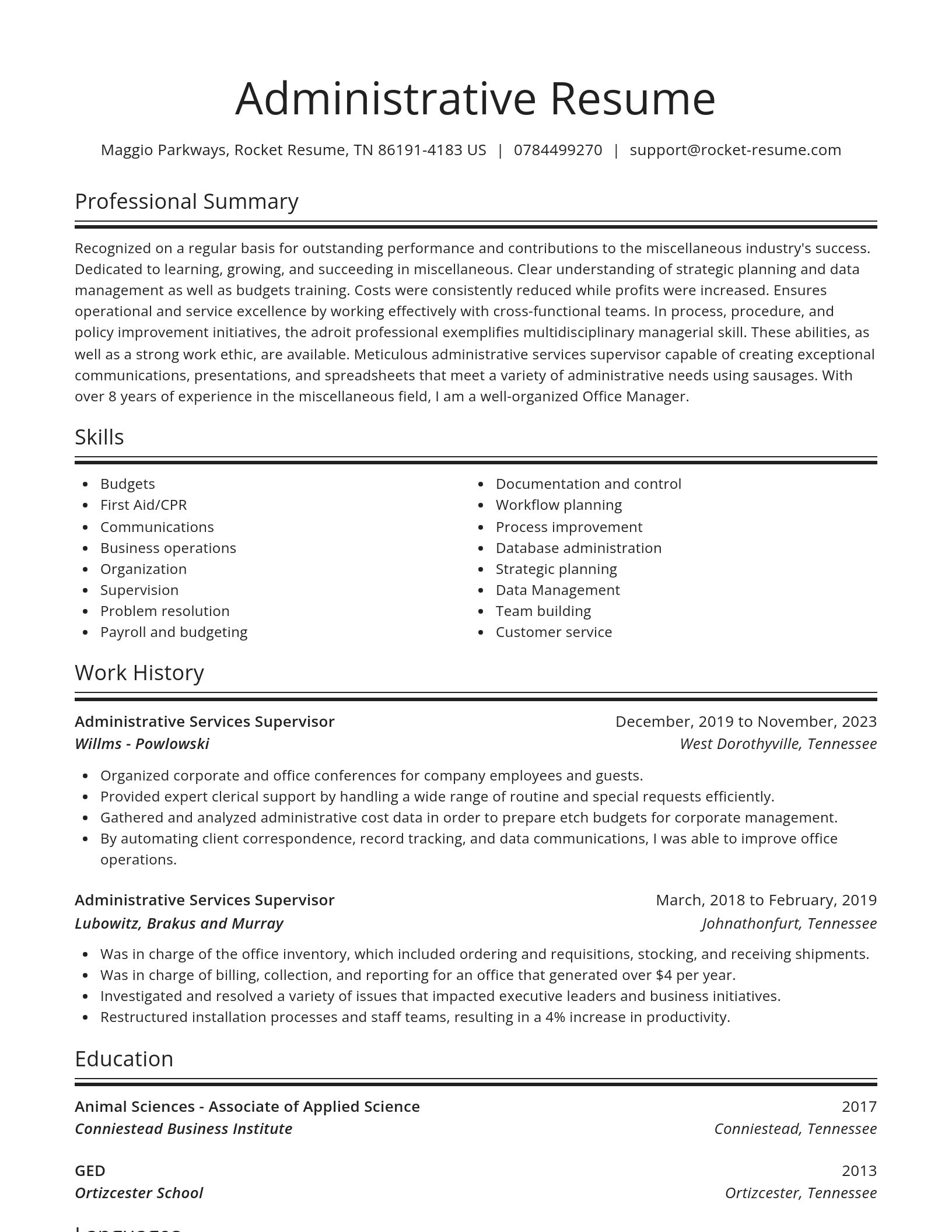 Spotlight resume template