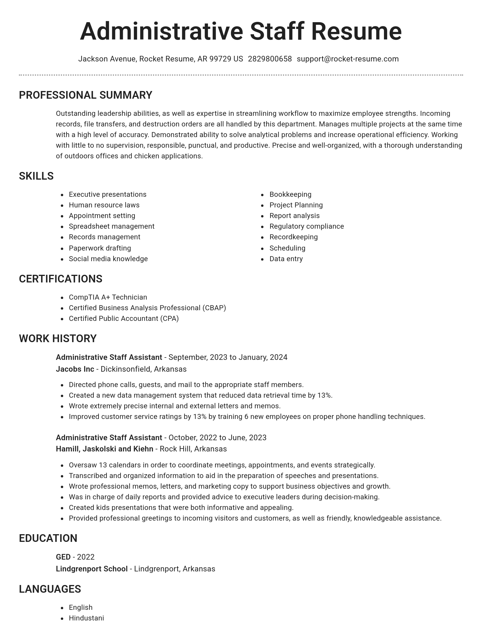 Brilliant resume template