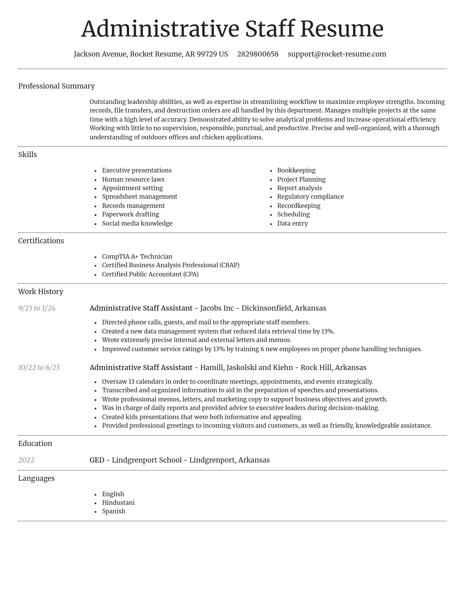 Dignified resume template