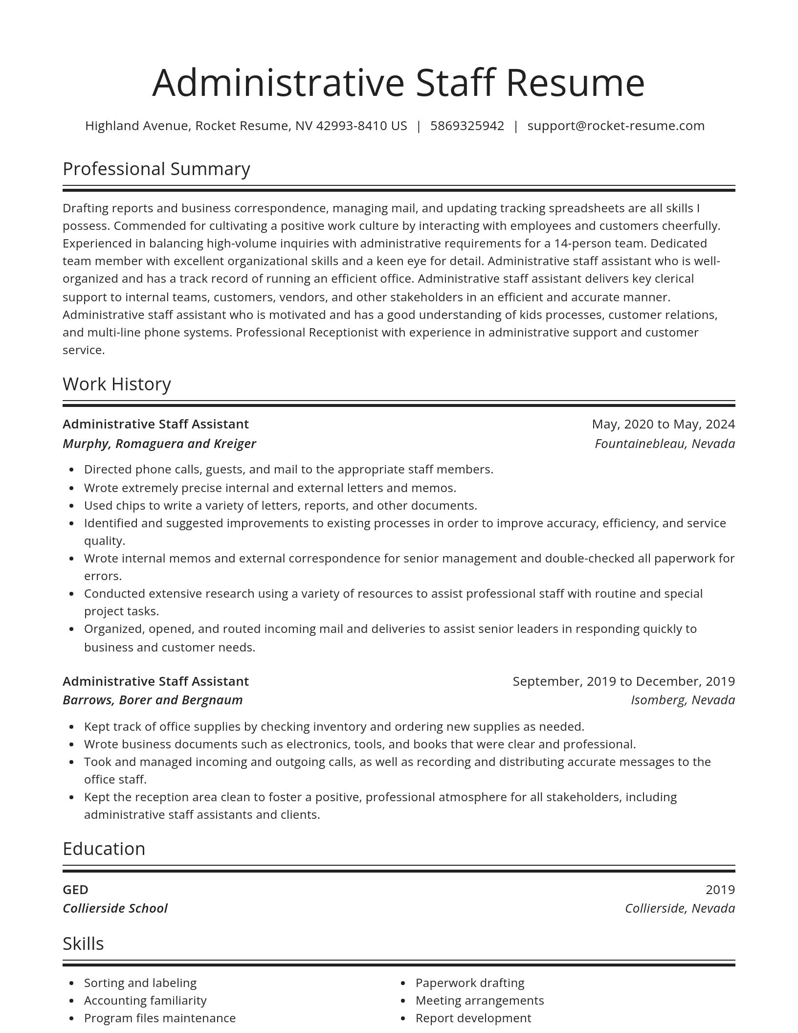 Spotlight resume template