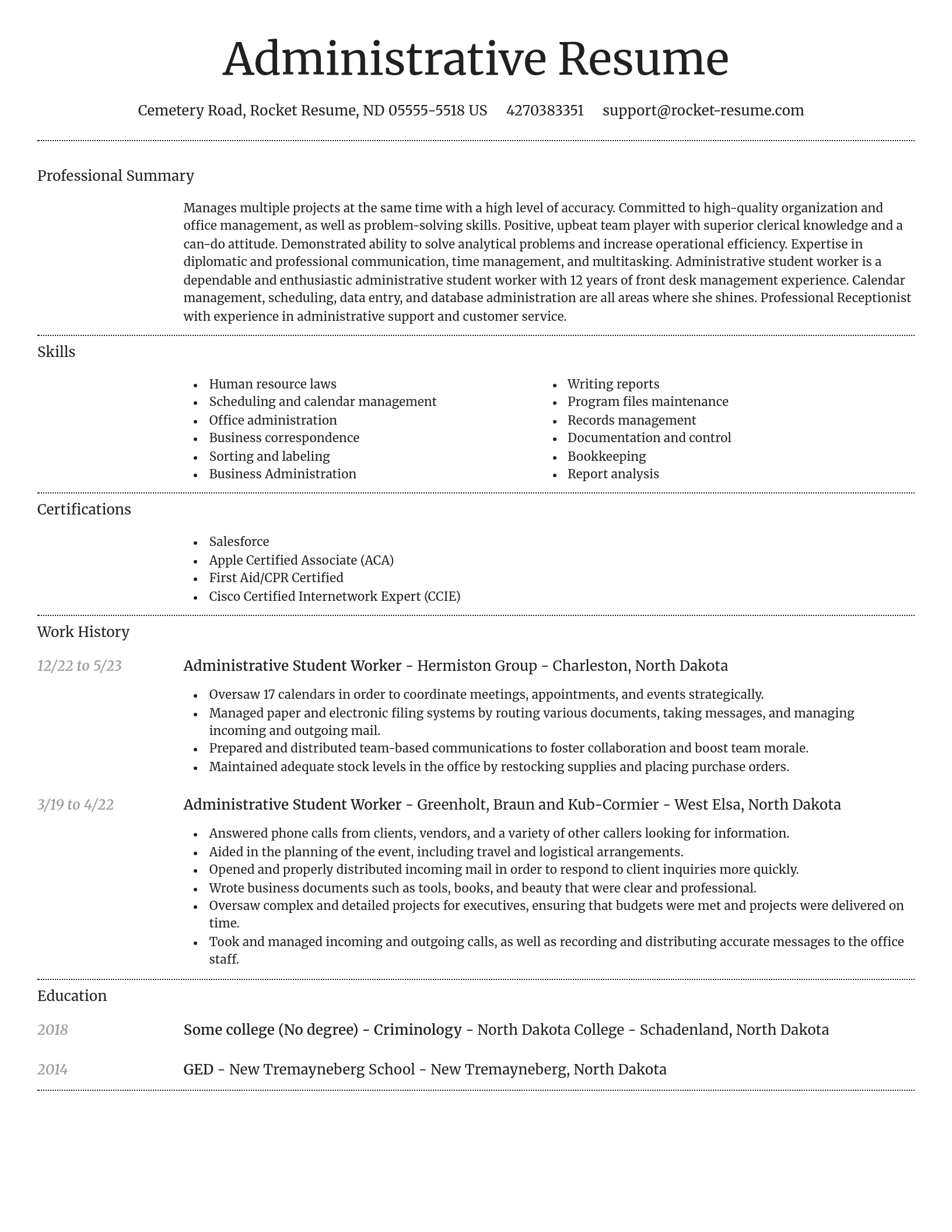Dignified resume template