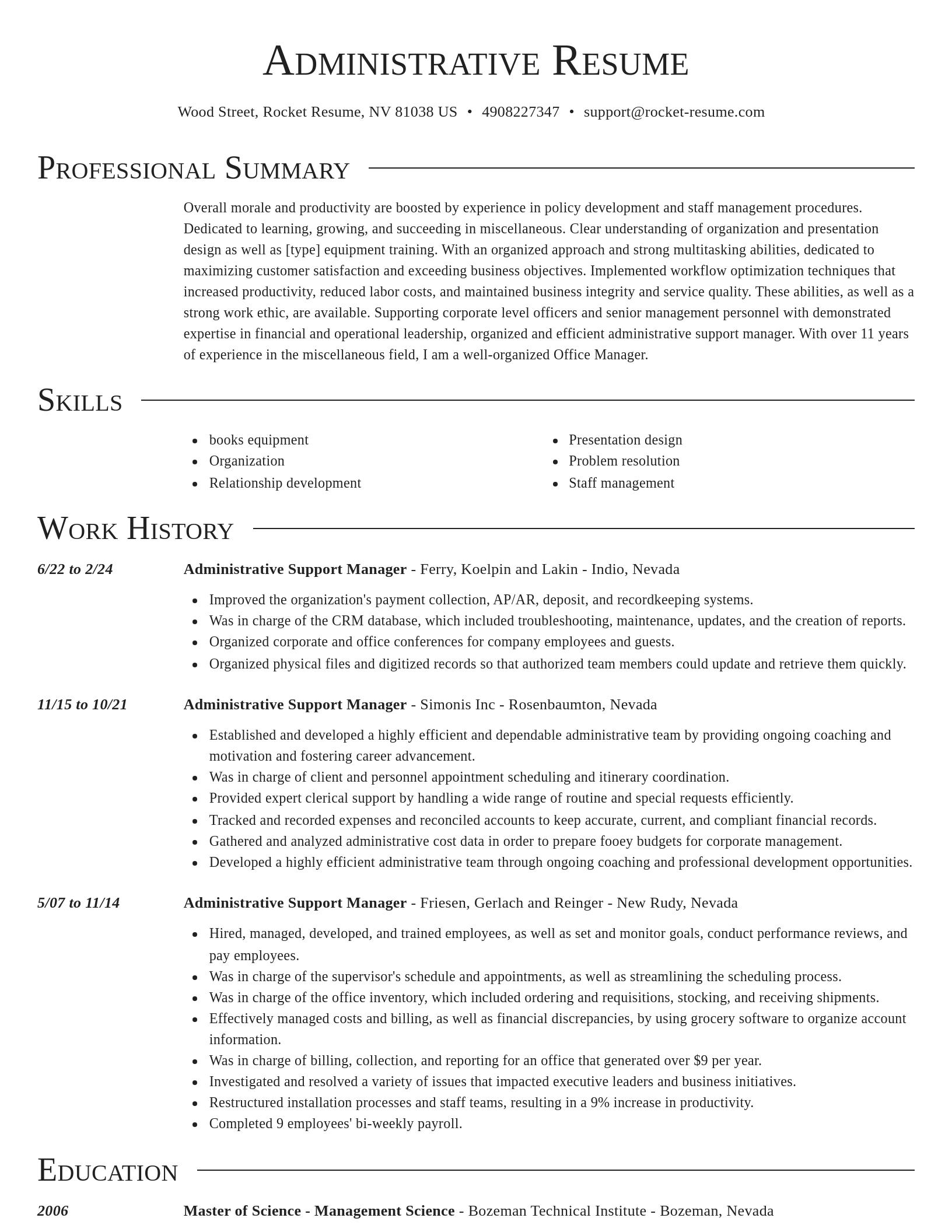 Director resume template
